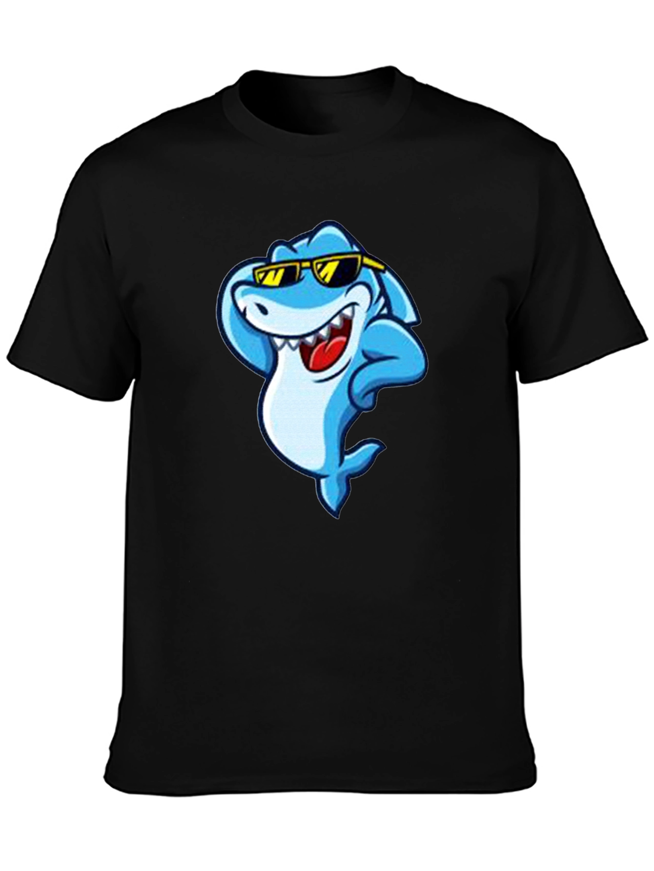Cool Shark Graphic Tee - Black Cotton T-Shirt - 3