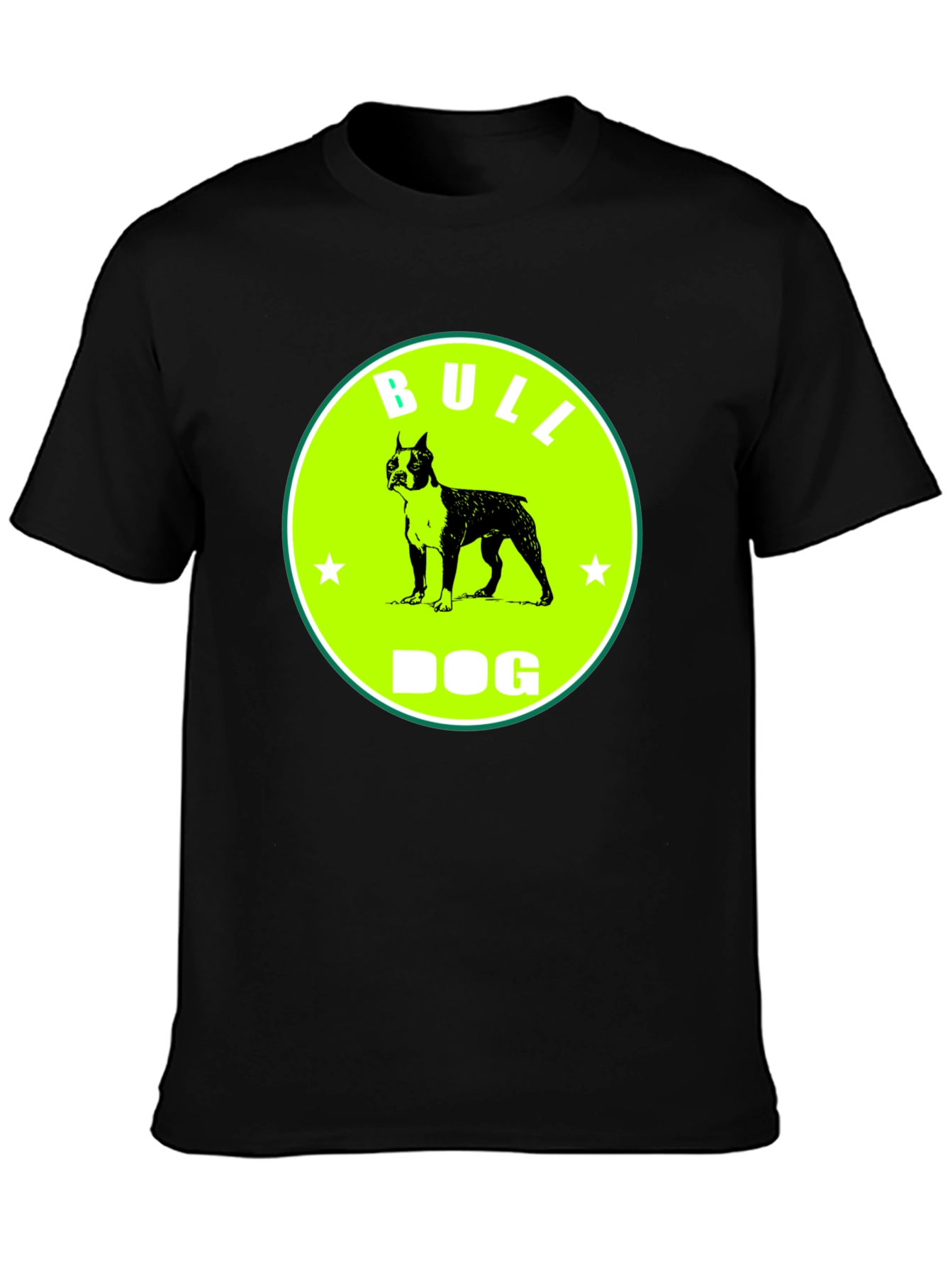 Black Bull Dog Graphic Tee - Novelty T-Shirt view 3