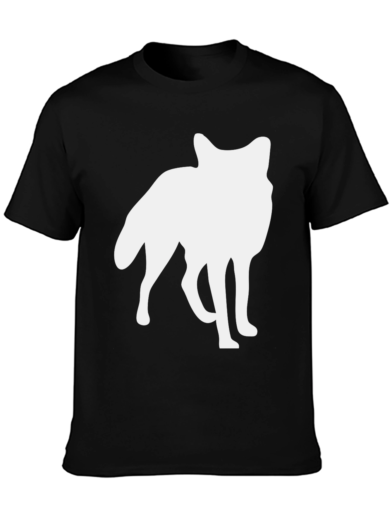Black Wolf Silhouette Graphic Tee - Black Casual Shirt view 3