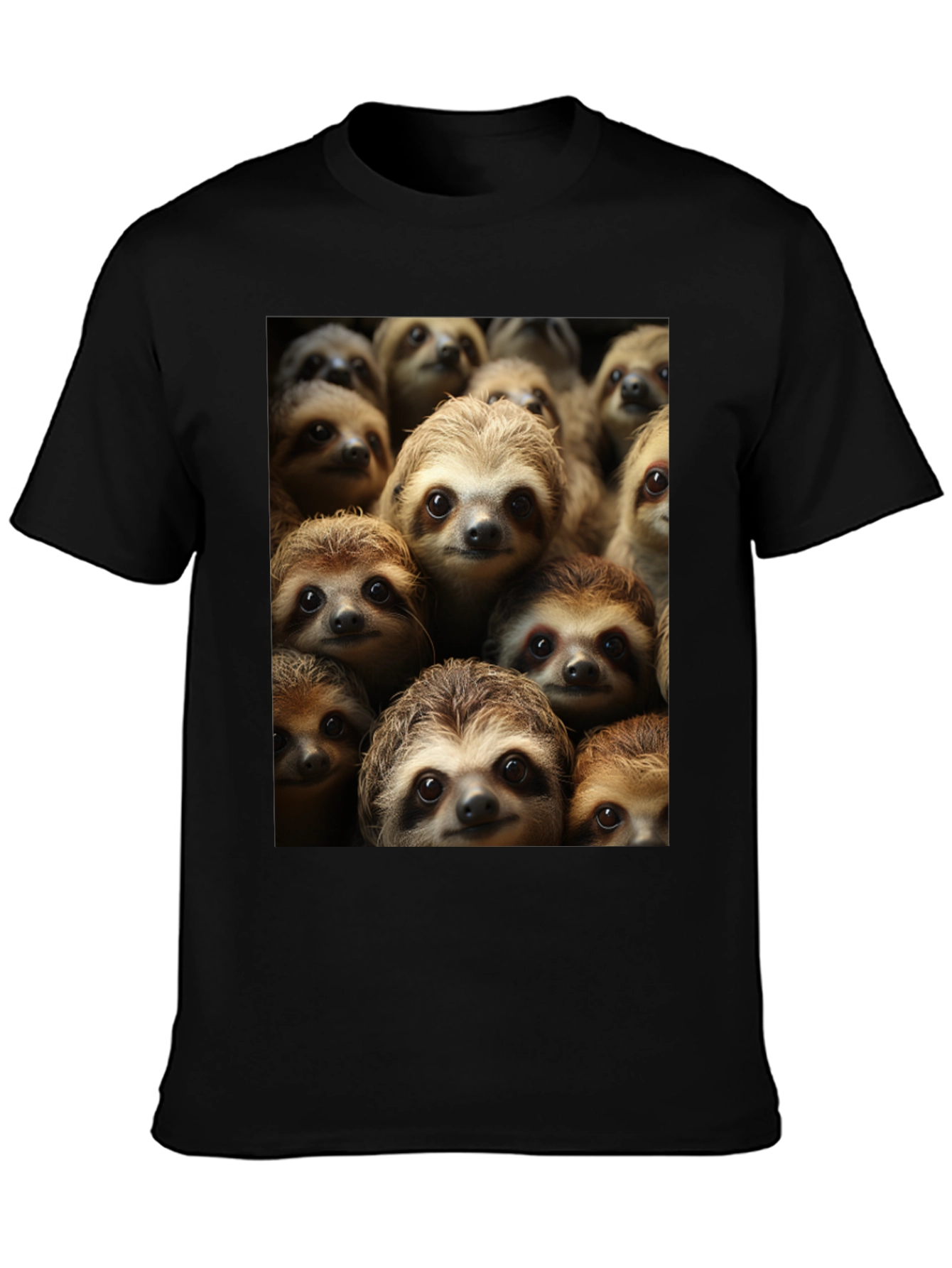 Black Sloth Crowd T-Shirt - Comfy & Cute view 3