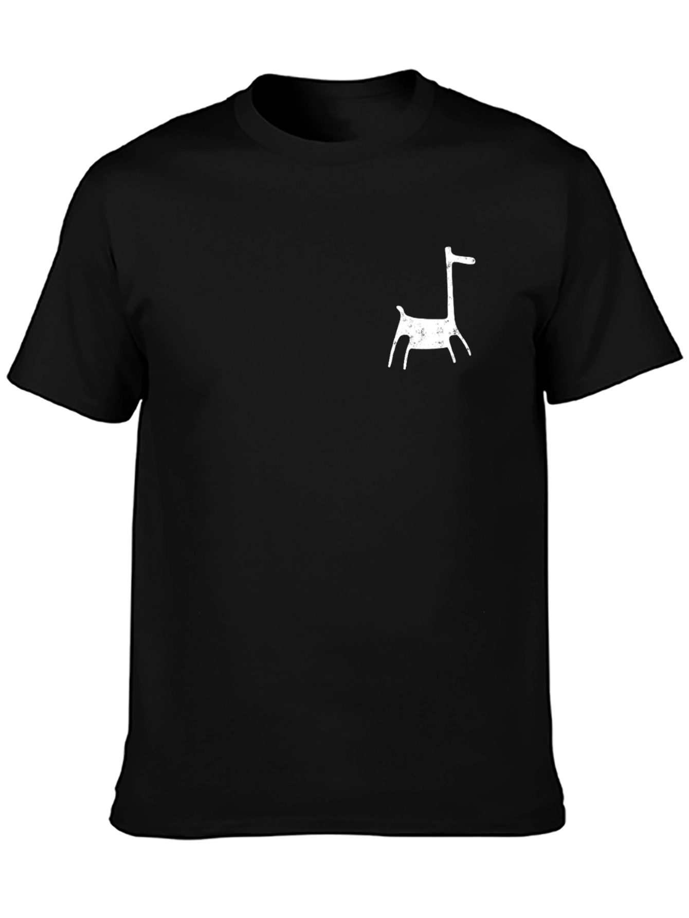 Black Unique Black T-Shirt with White Animal Graphic view 3