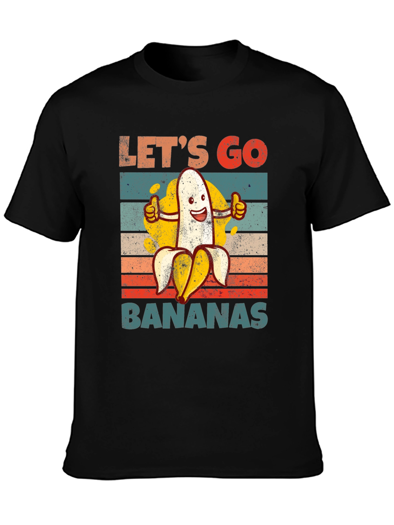 Black Let's Go Bananas Graphic T-Shirt view 3