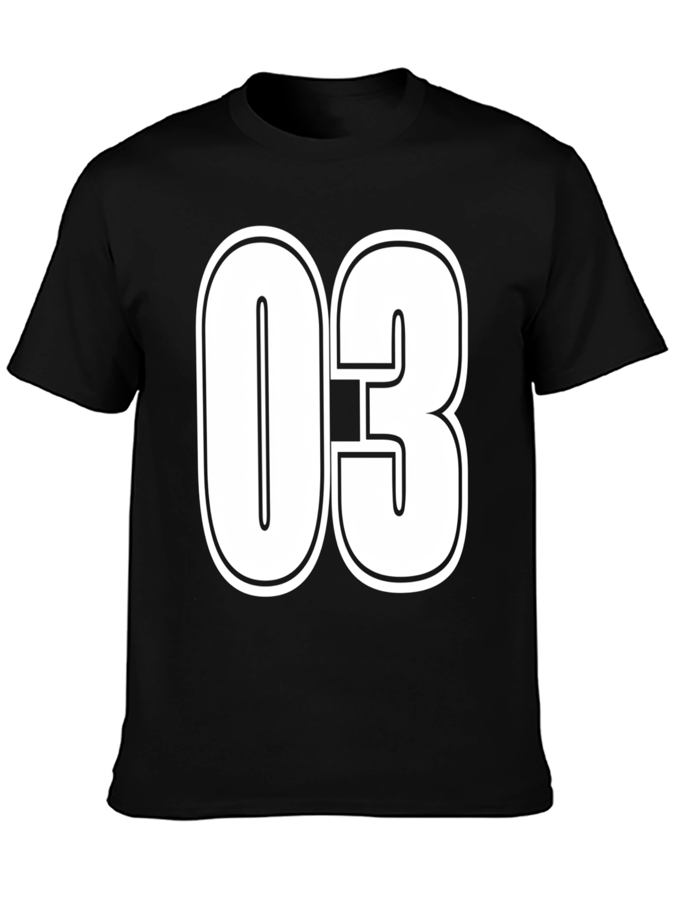 Black Number 03 Graphic T-Shirt - Bold & Stylish view 3