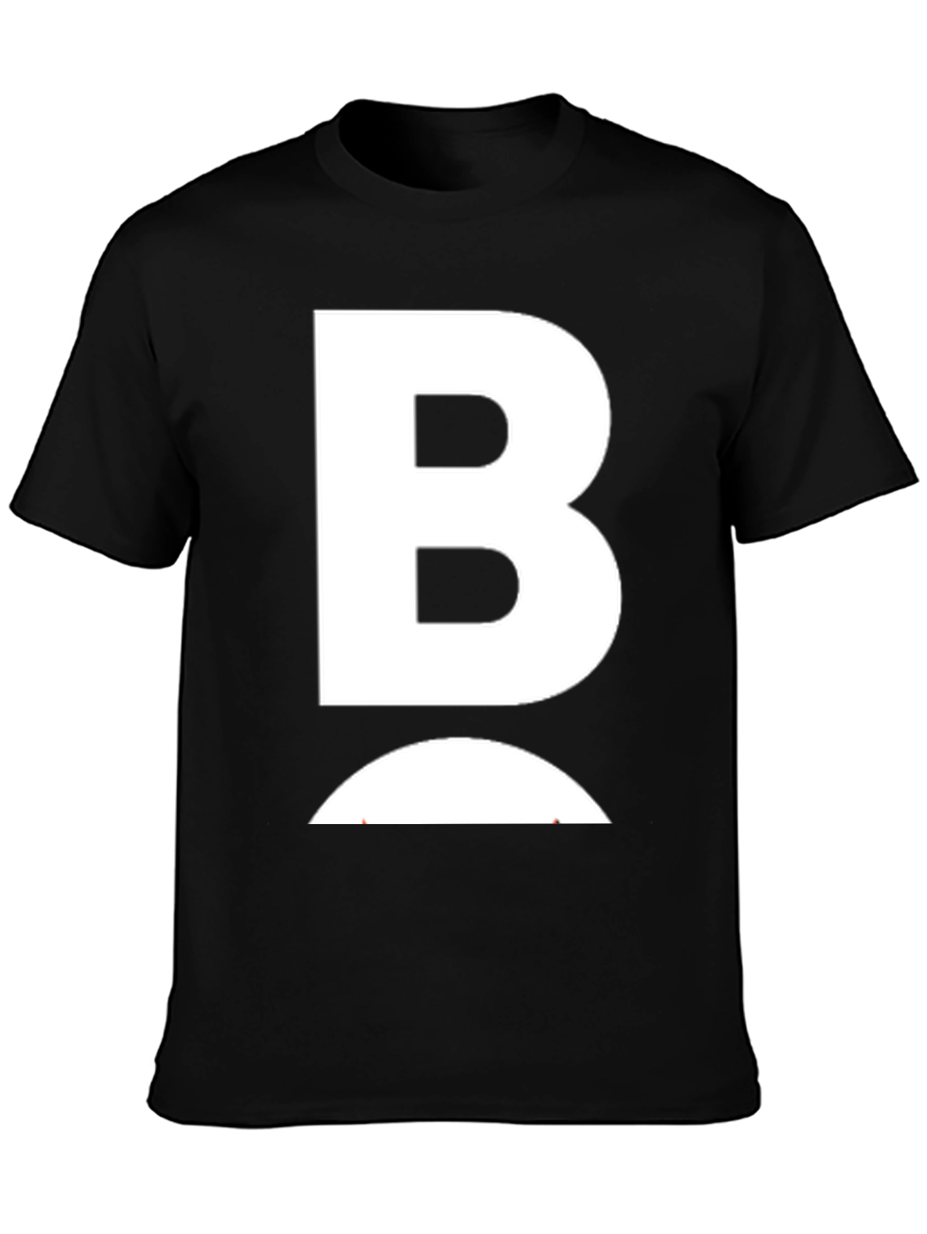 Black Bold B Graphic Tee - Stylish Black Cotton T-Shirt view 3