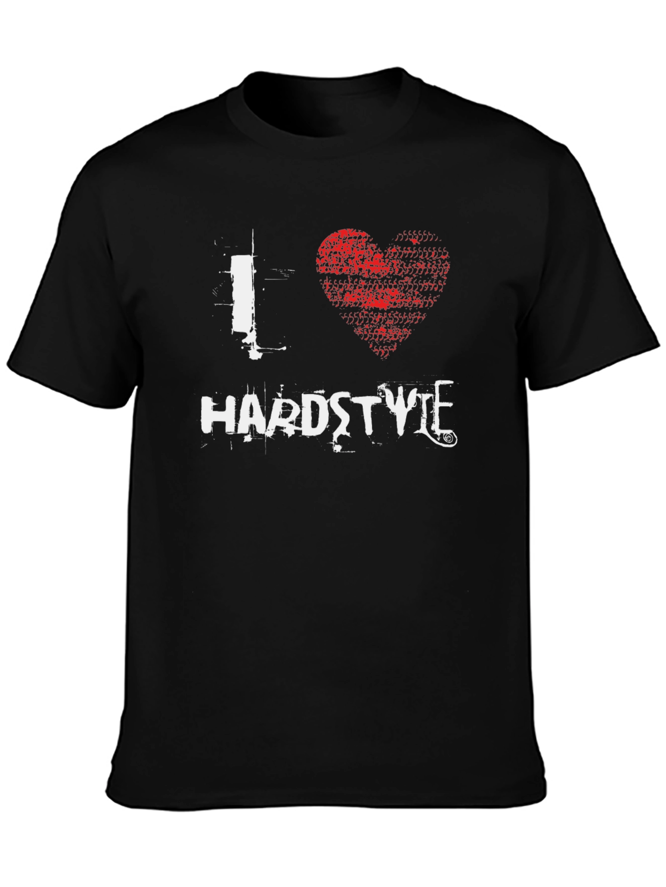 Black I Love Hardstyle Black T-Shirt view 3