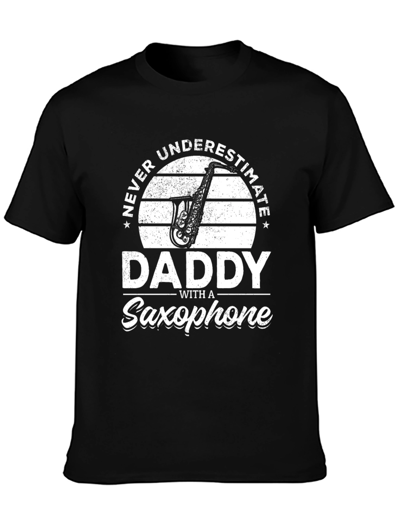 Black Daddy Saxophone Graphic T-Shirt view 3