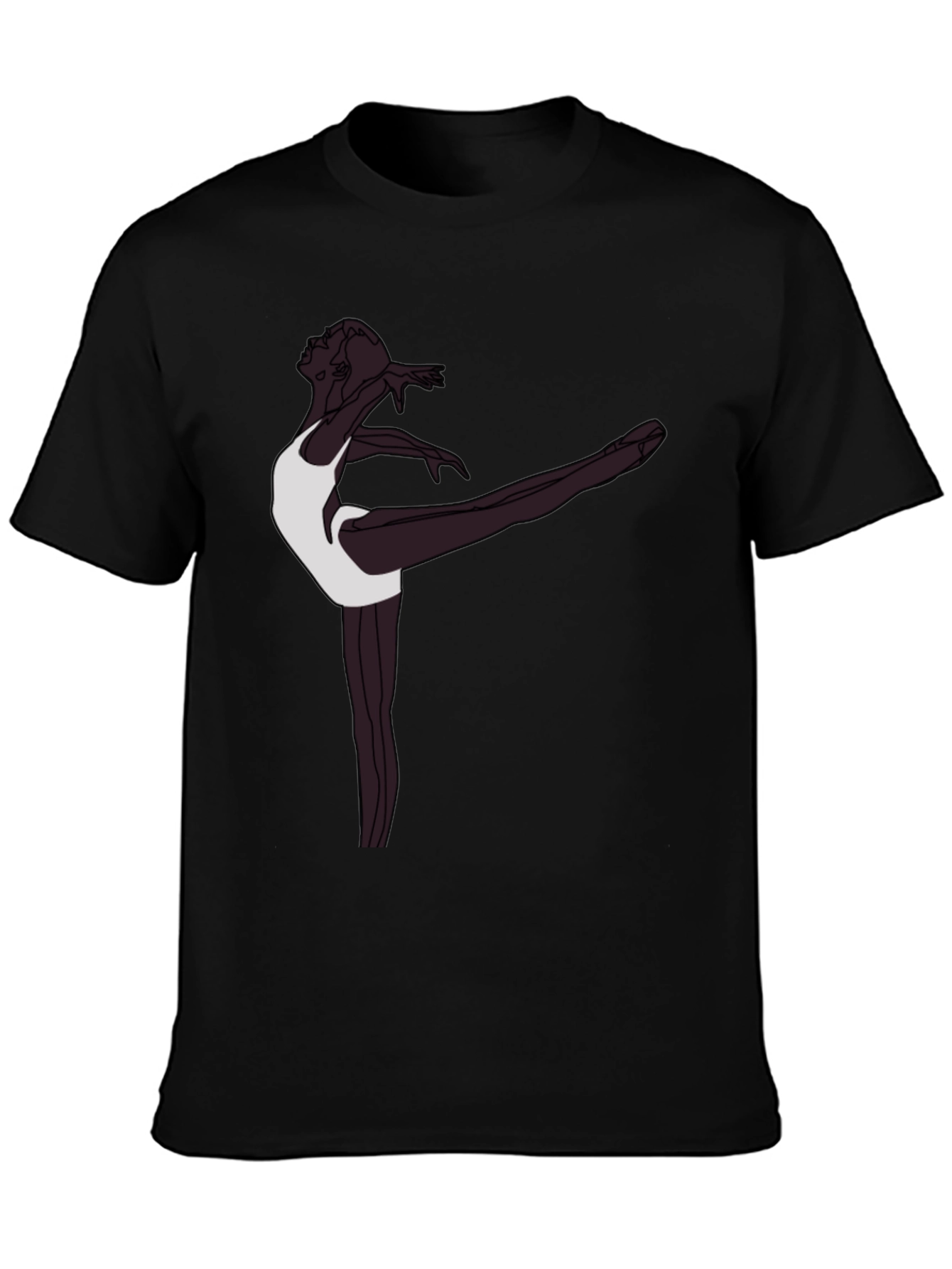 Black Ballet Dancer Graphic Tee - Stylish Men's T-Shirt view 3