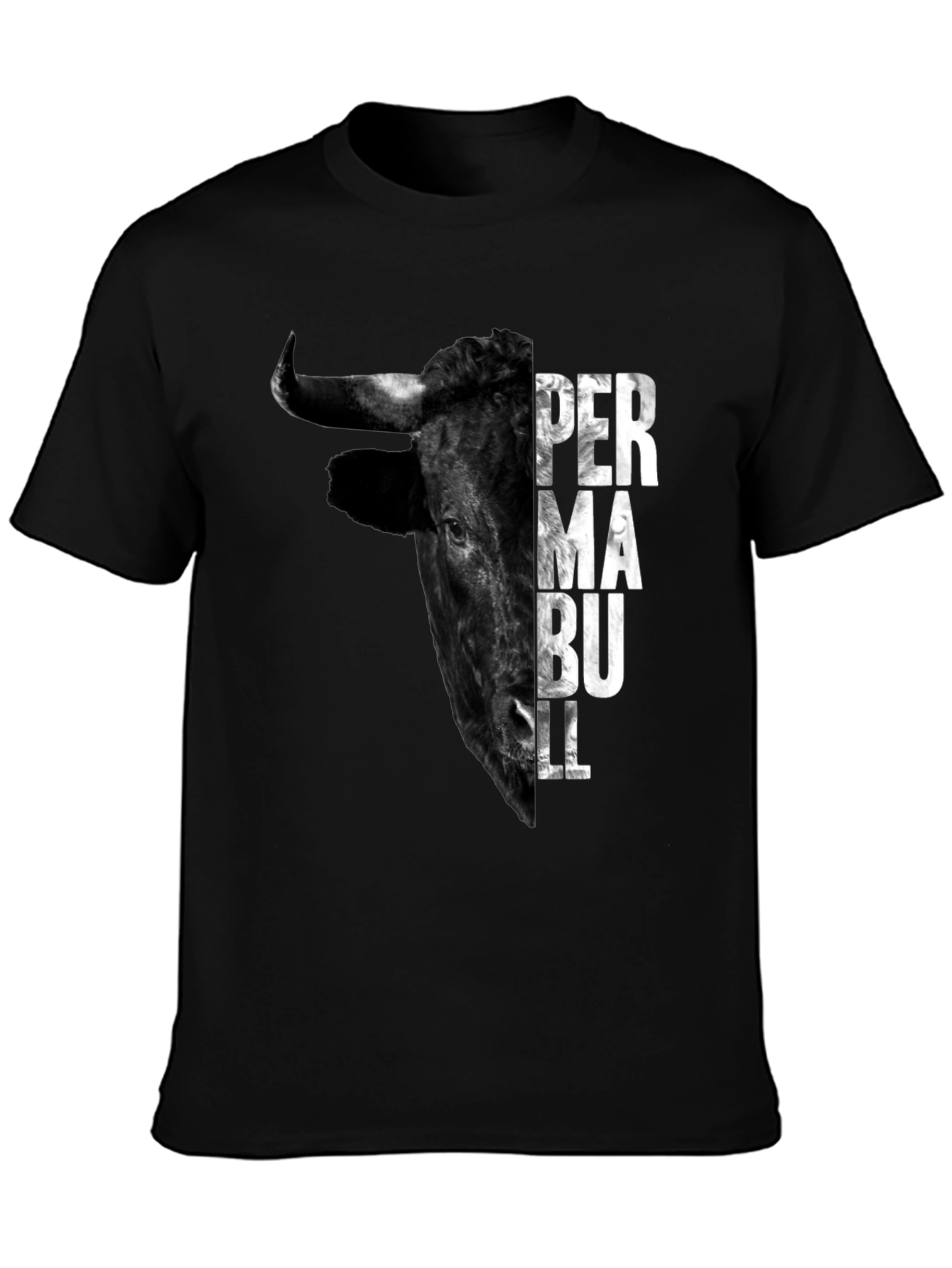 Black Perma Bull Black Graphic T-Shirt view 3