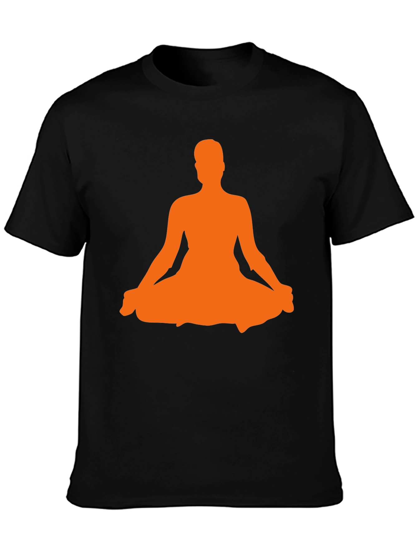 Black Yoga Meditation Silhouette Black T-Shirt view 3