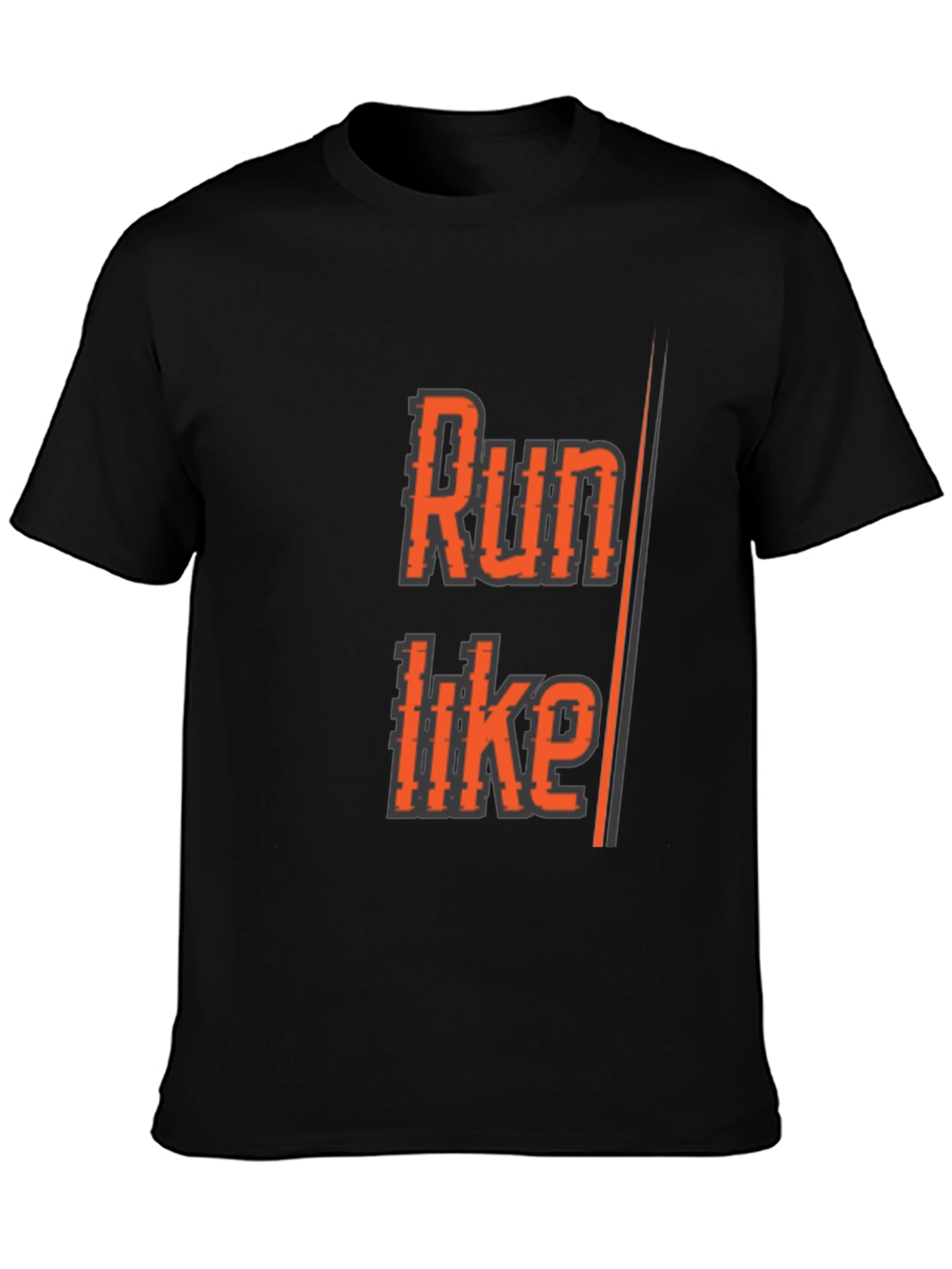 Black Run Like T-Shirt - Black Athletic Graphic Tee view 3