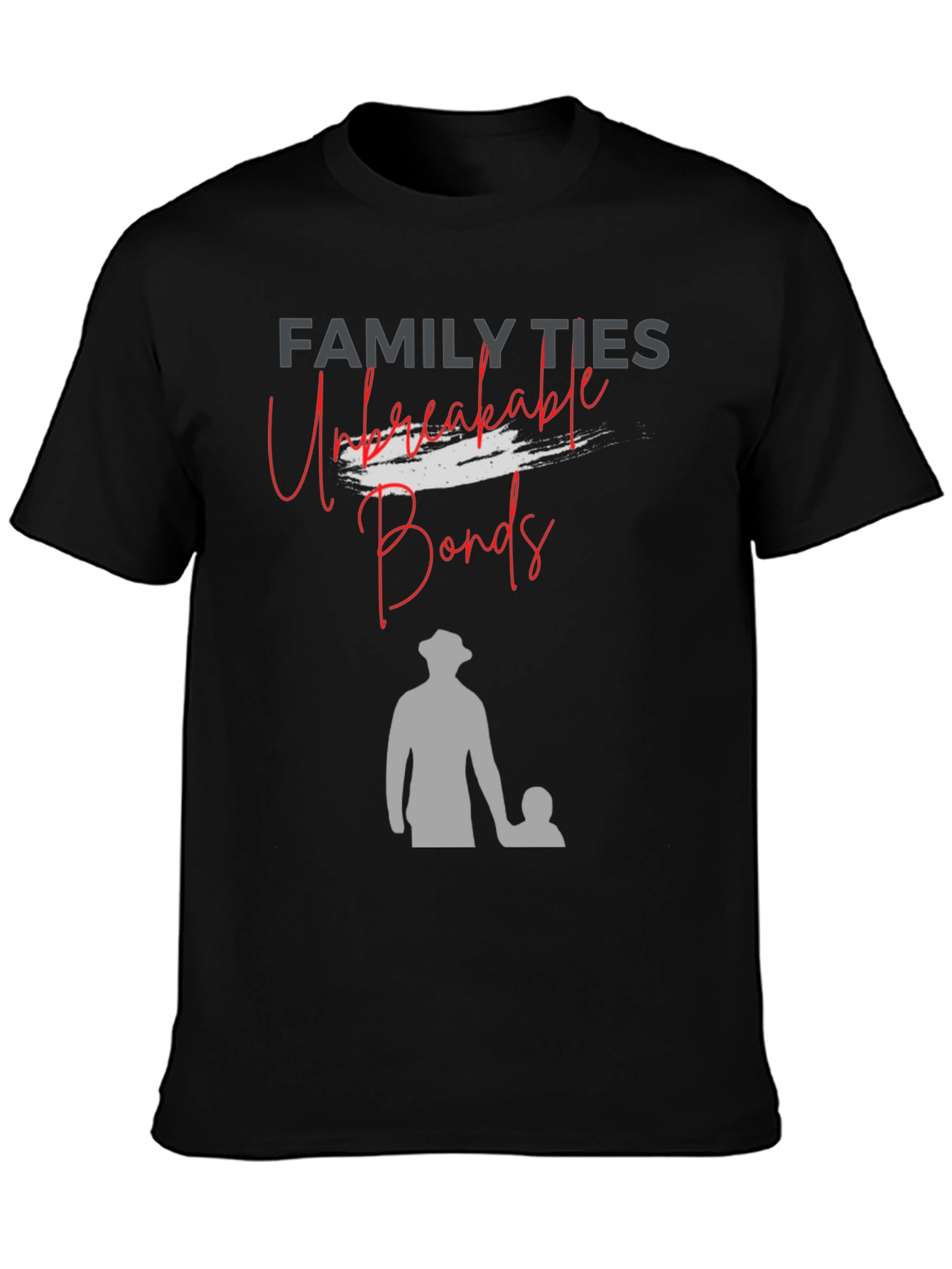 Black Family Ties T-Shirt: Unbreakable Bonds, Father & Child Design view 3