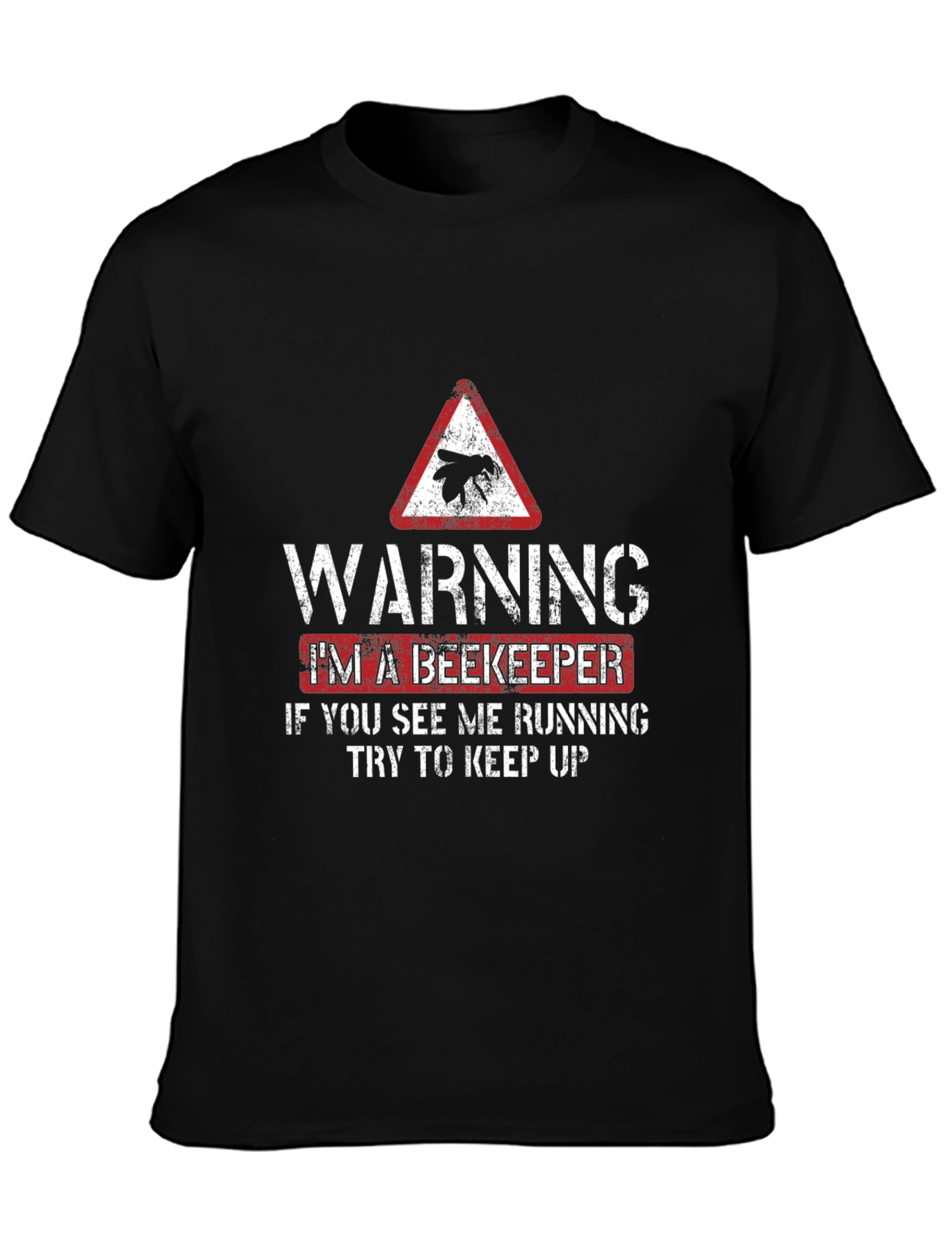 Black Warning Beekeeper T-Shirt view 3