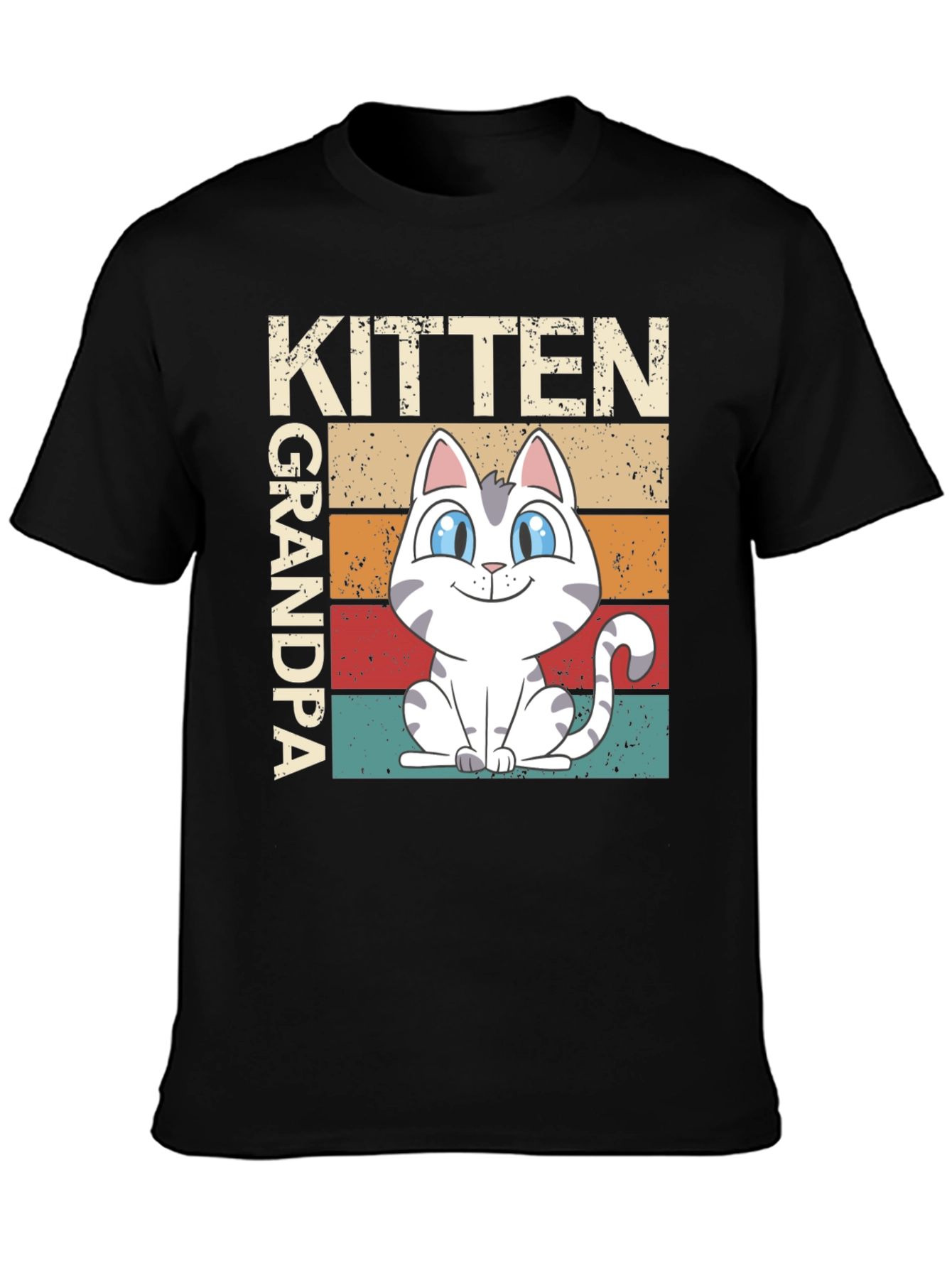 Black Kitten Grandpa Graphic Tee view 3