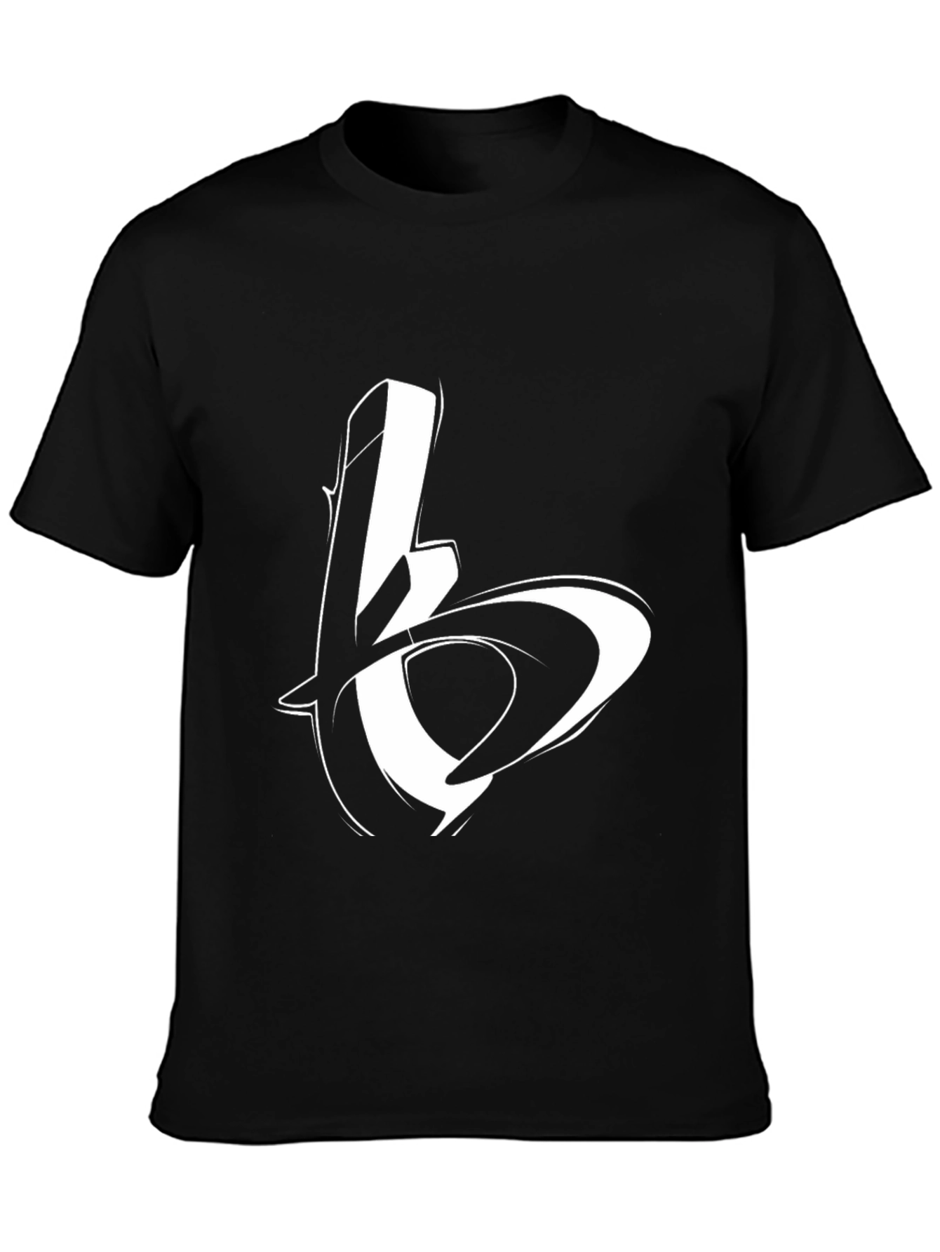 Black Bold Graphic Tee - Stylish Black Cotton Blend view 3