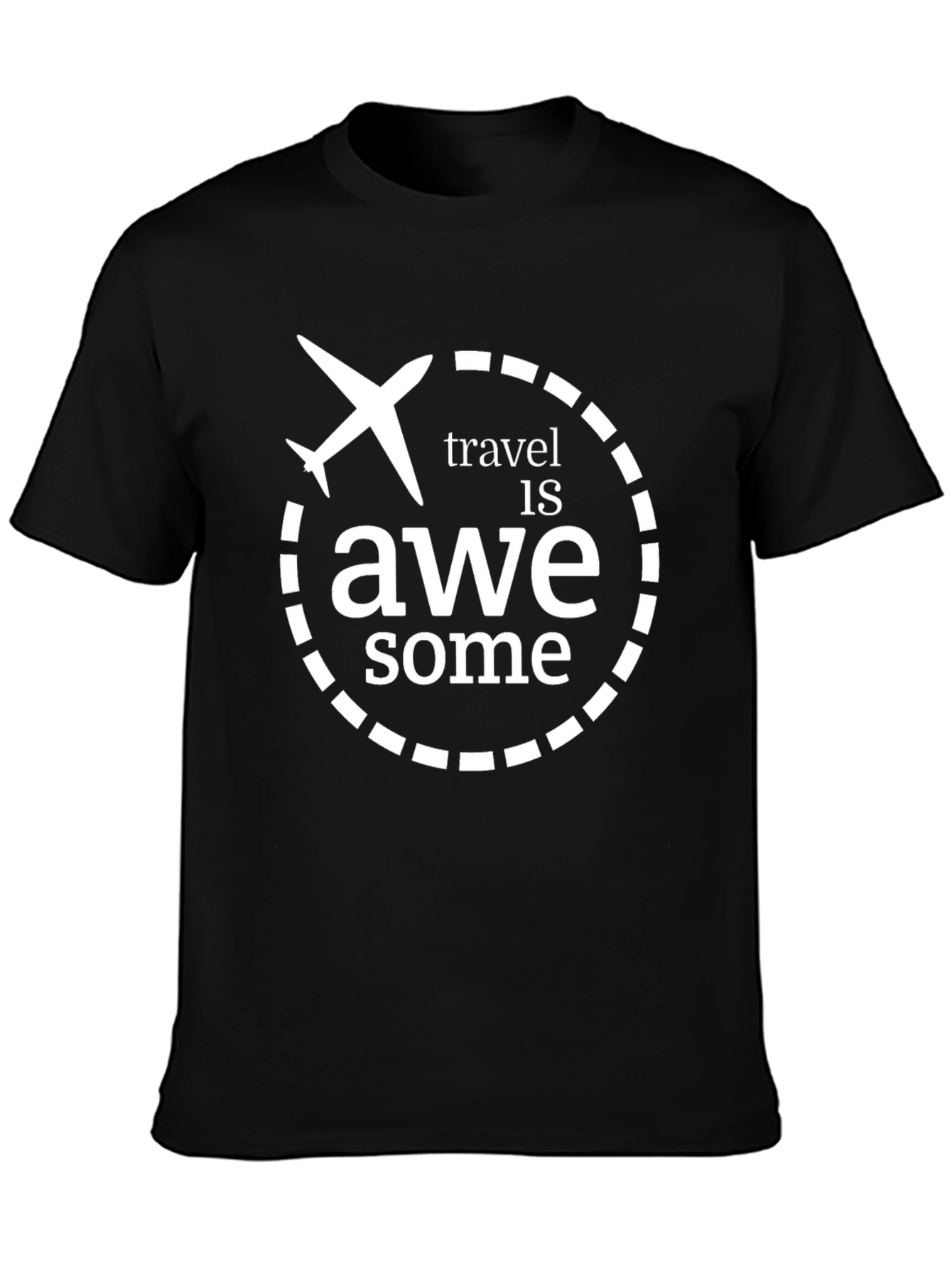 Black Travel Is Awesome Graphic T-Shirt - Black view 3