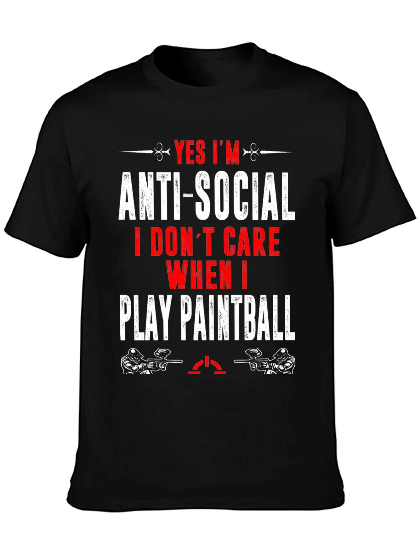 Black Anti-Social Paintball T-Shirt - Play Anytime! view 3