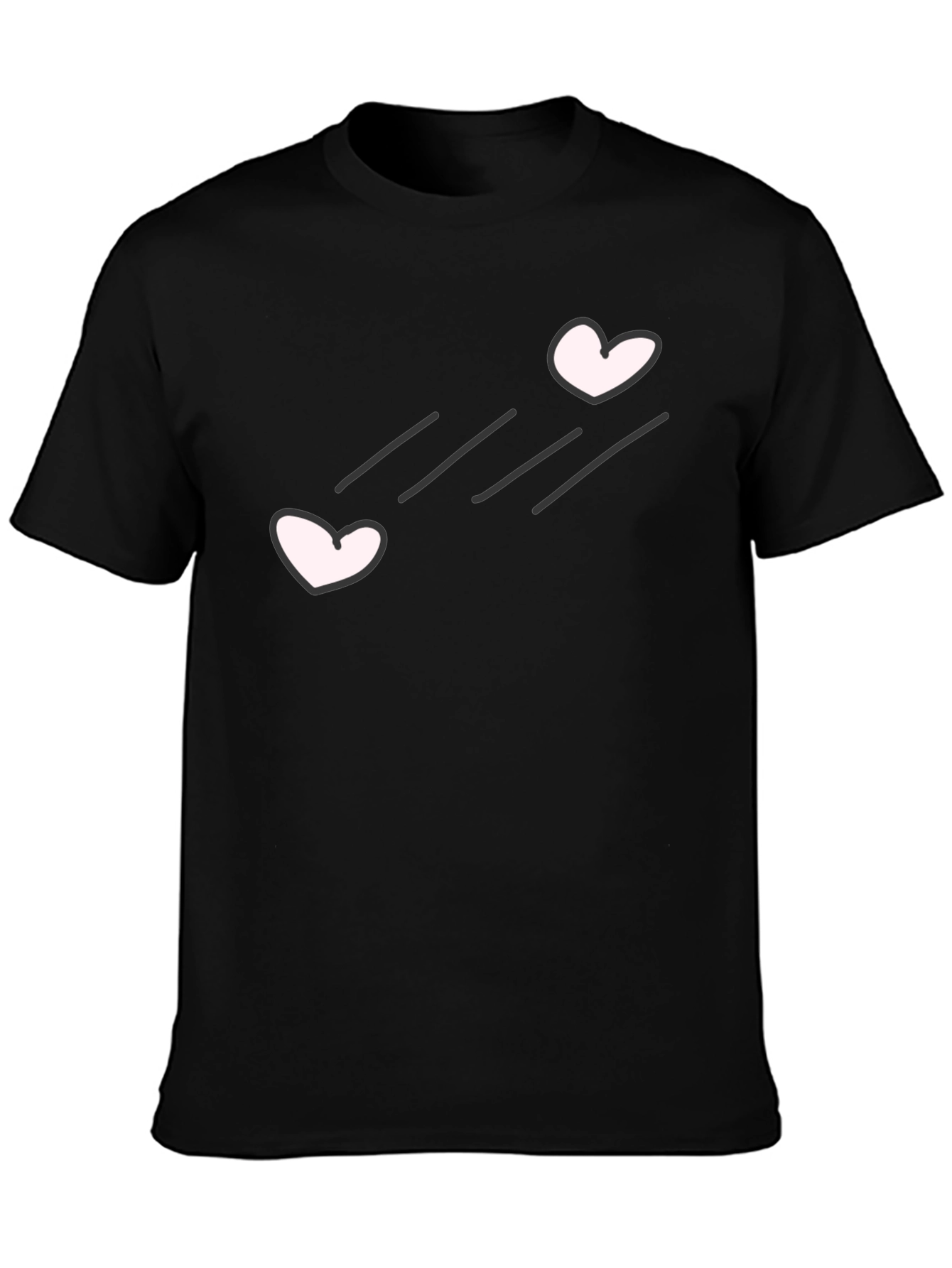 Black Black T-Shirt with Heart Graphic view 3