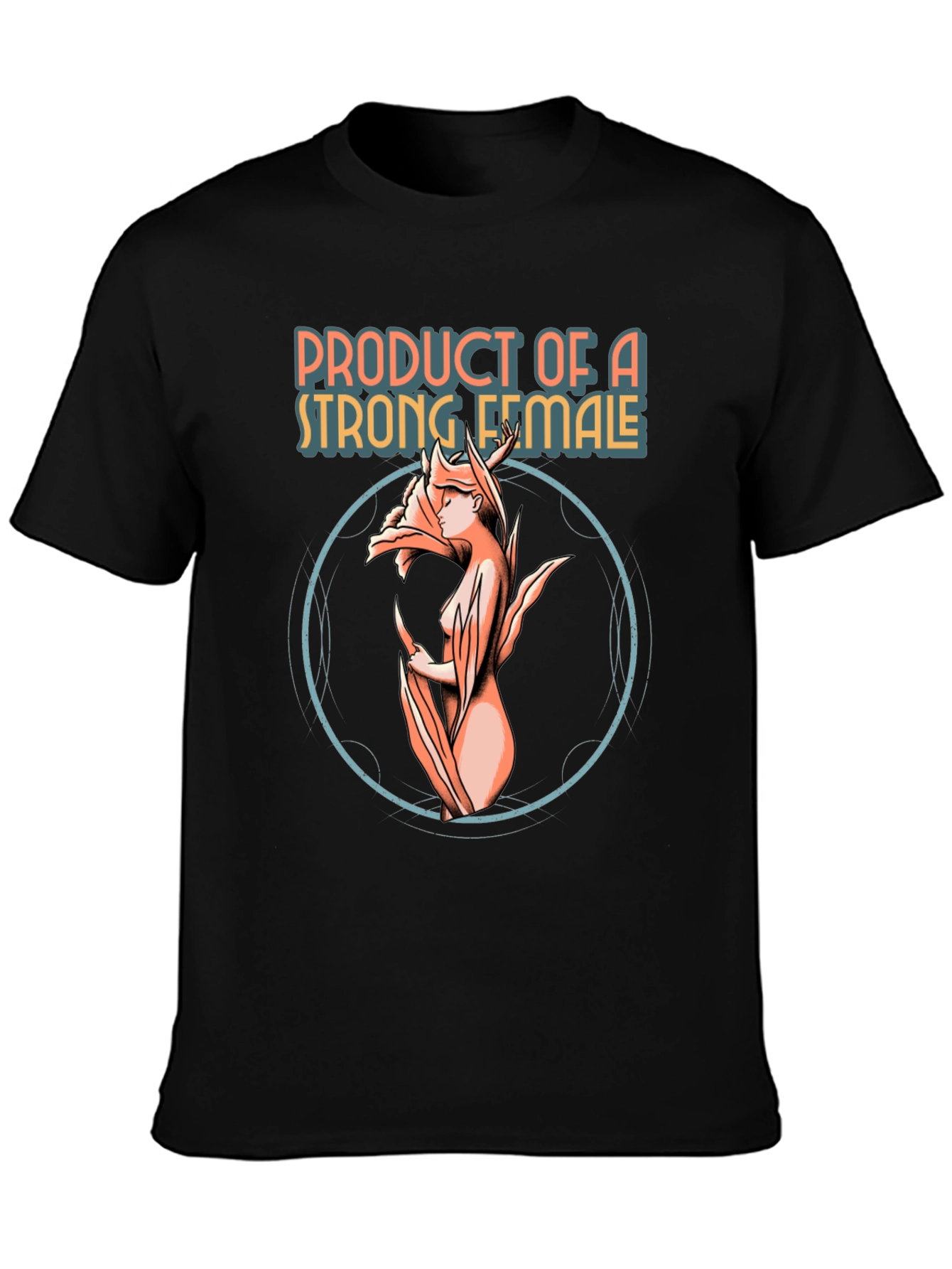 Black Strong Female Graphic Tee - Unique Design view 3