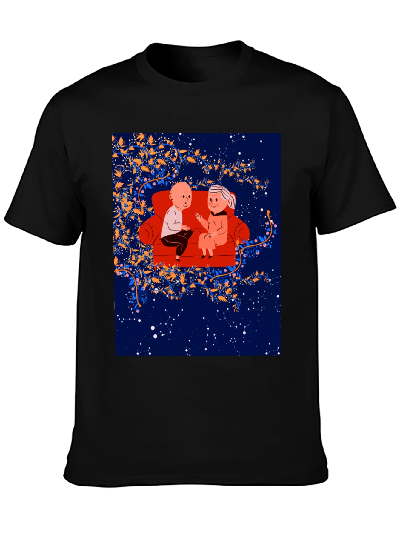 Black Cartoon Couple T-Shirt view 3