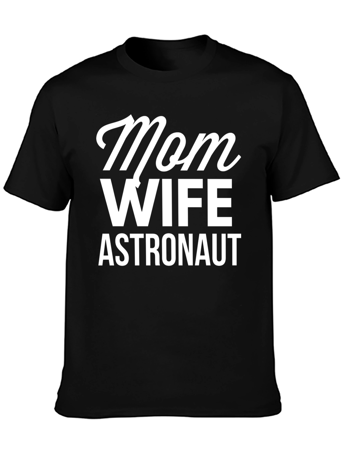 Black Mom Wife Astronaut T-Shirt - Unique Graphic Tee view 3