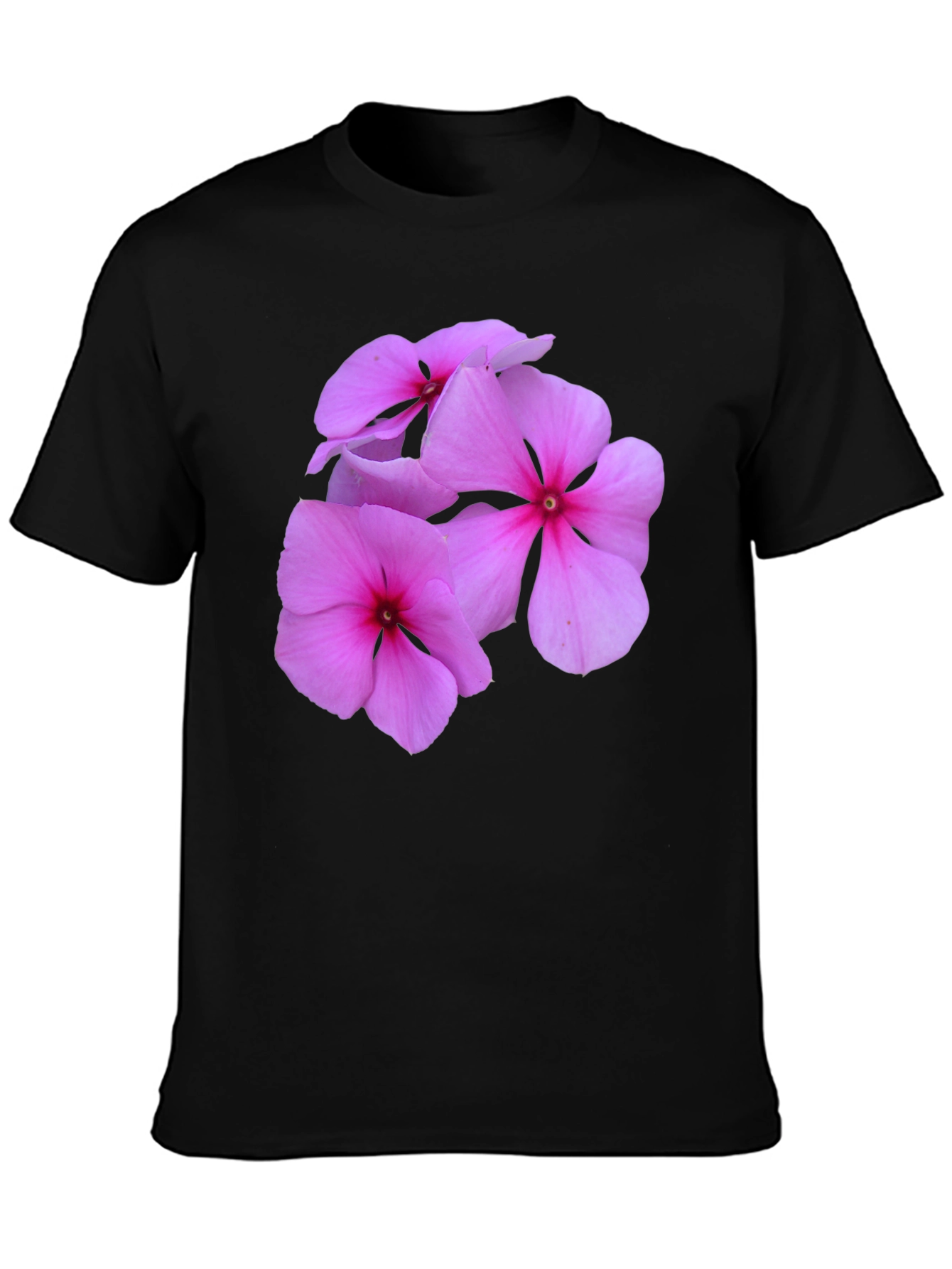 Black Floral Print Black T-Shirt view 3