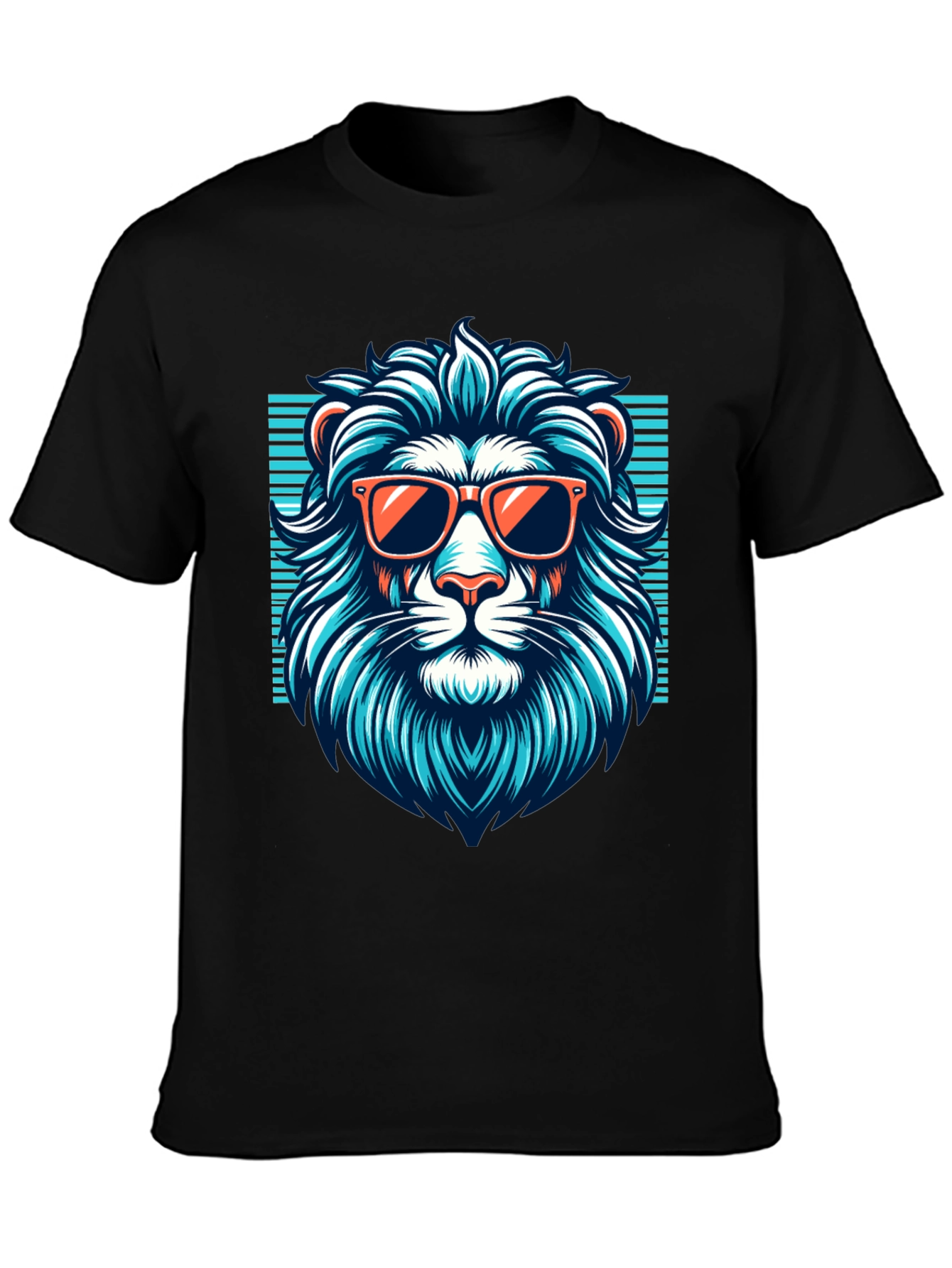 Black Cool Lion Graphic Tee - Black T-Shirt view 3