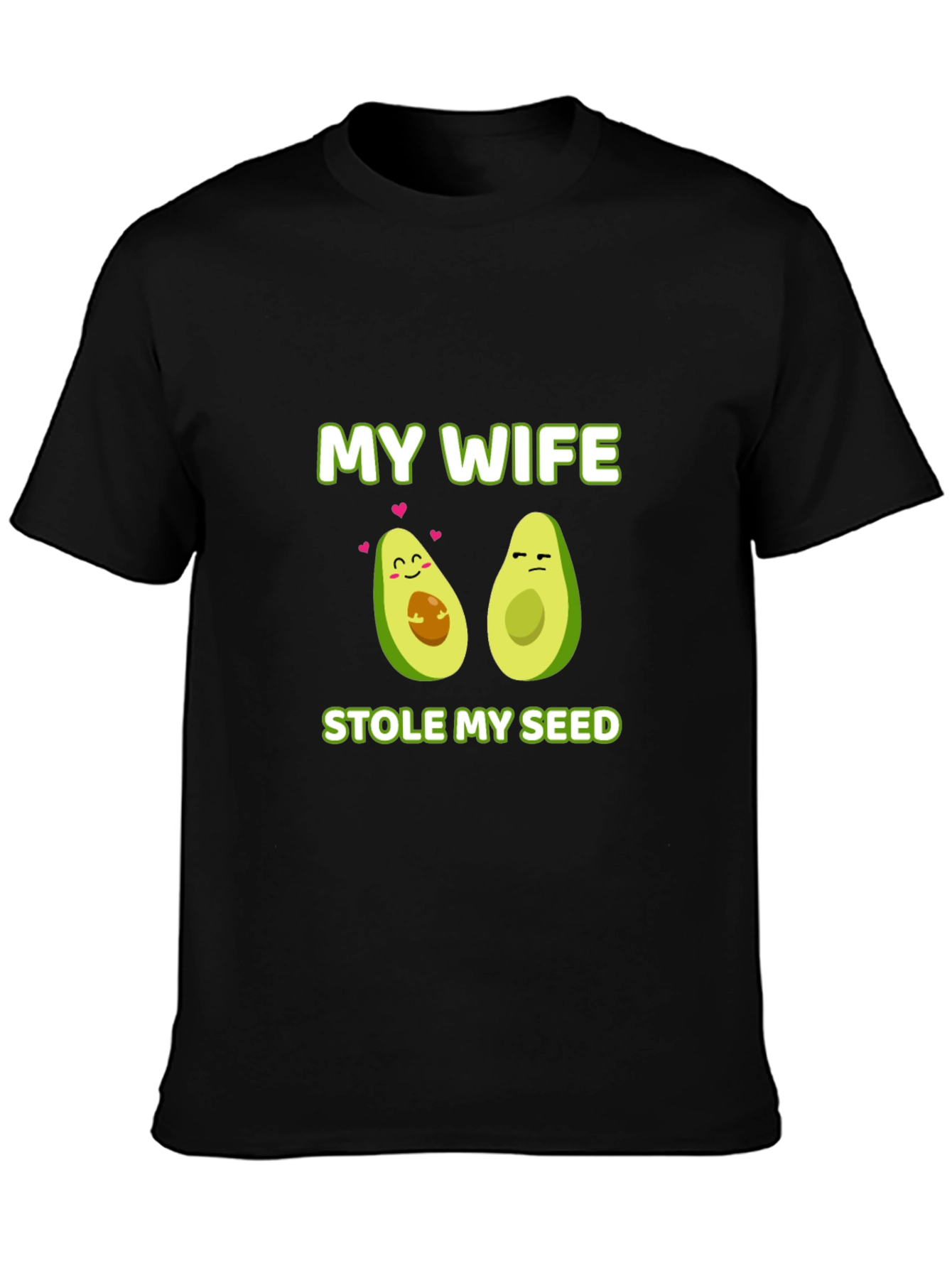 Black My Wife Stole My Seed Avocado T-Shirt view 3