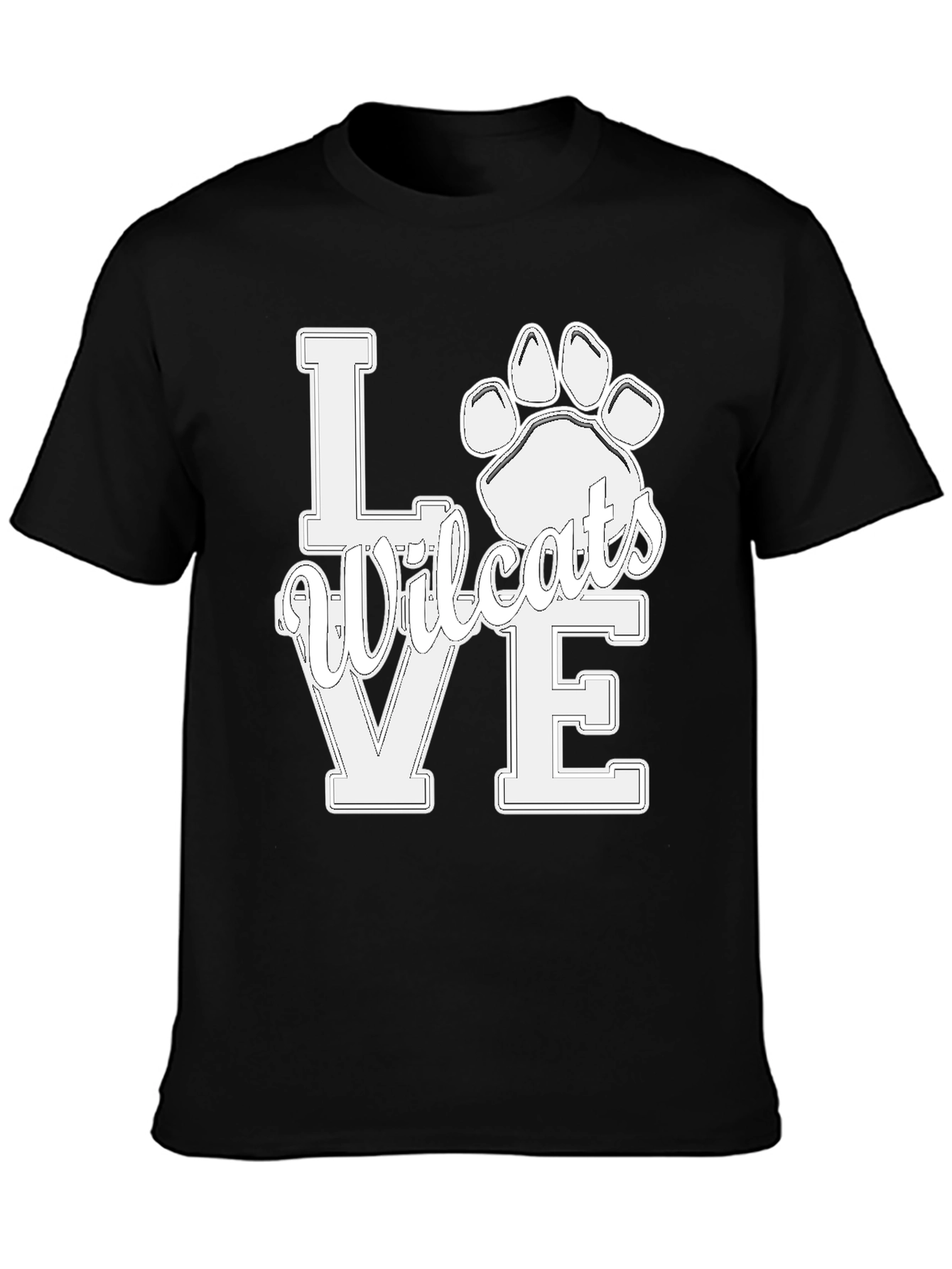 Love Wildcats T-Shirt - Black Graphic Tee - 3