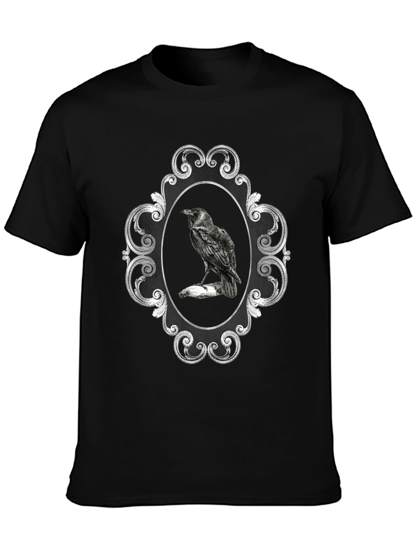 Black Raven Framed Black T-Shirt view 3