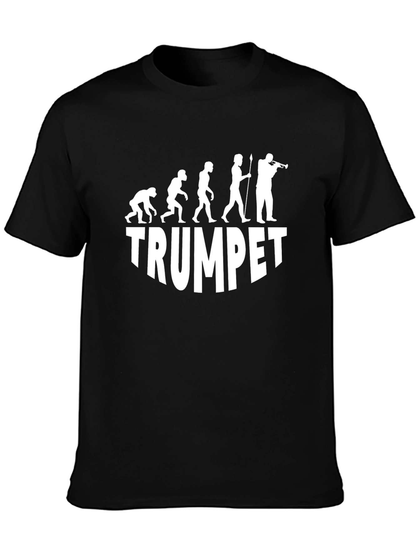 Black Trumpet Evolution T-Shirt - Musician Gift view 3