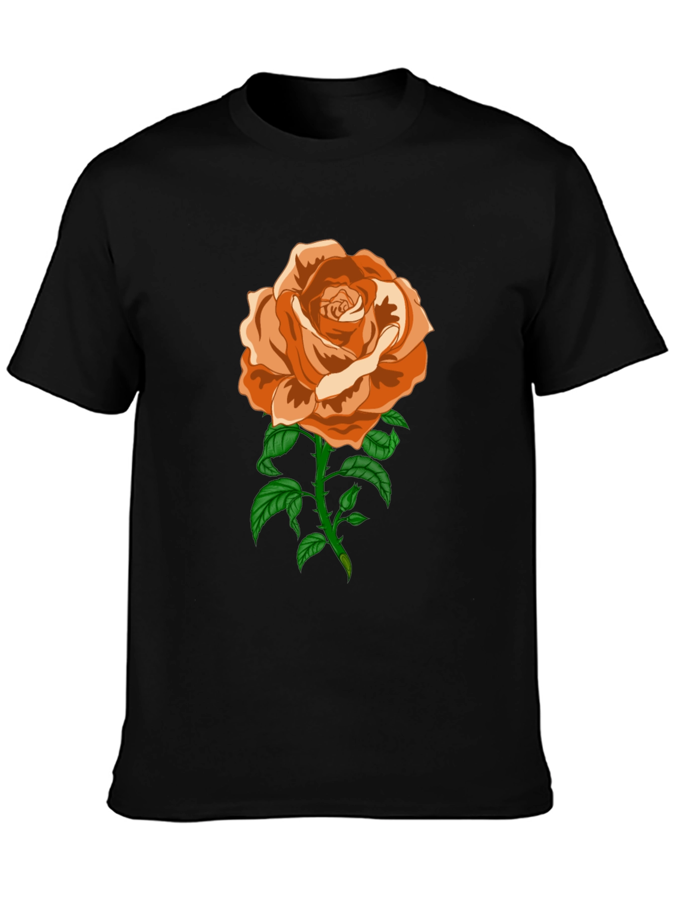 Black Rose Graphic T-Shirt - Casual Black Tee view 3