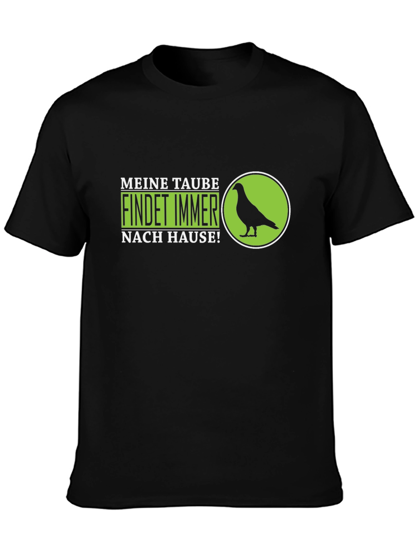 Black Meine Taube Pigeon Graphic Tee - Black Cotton T-Shirt view 3
