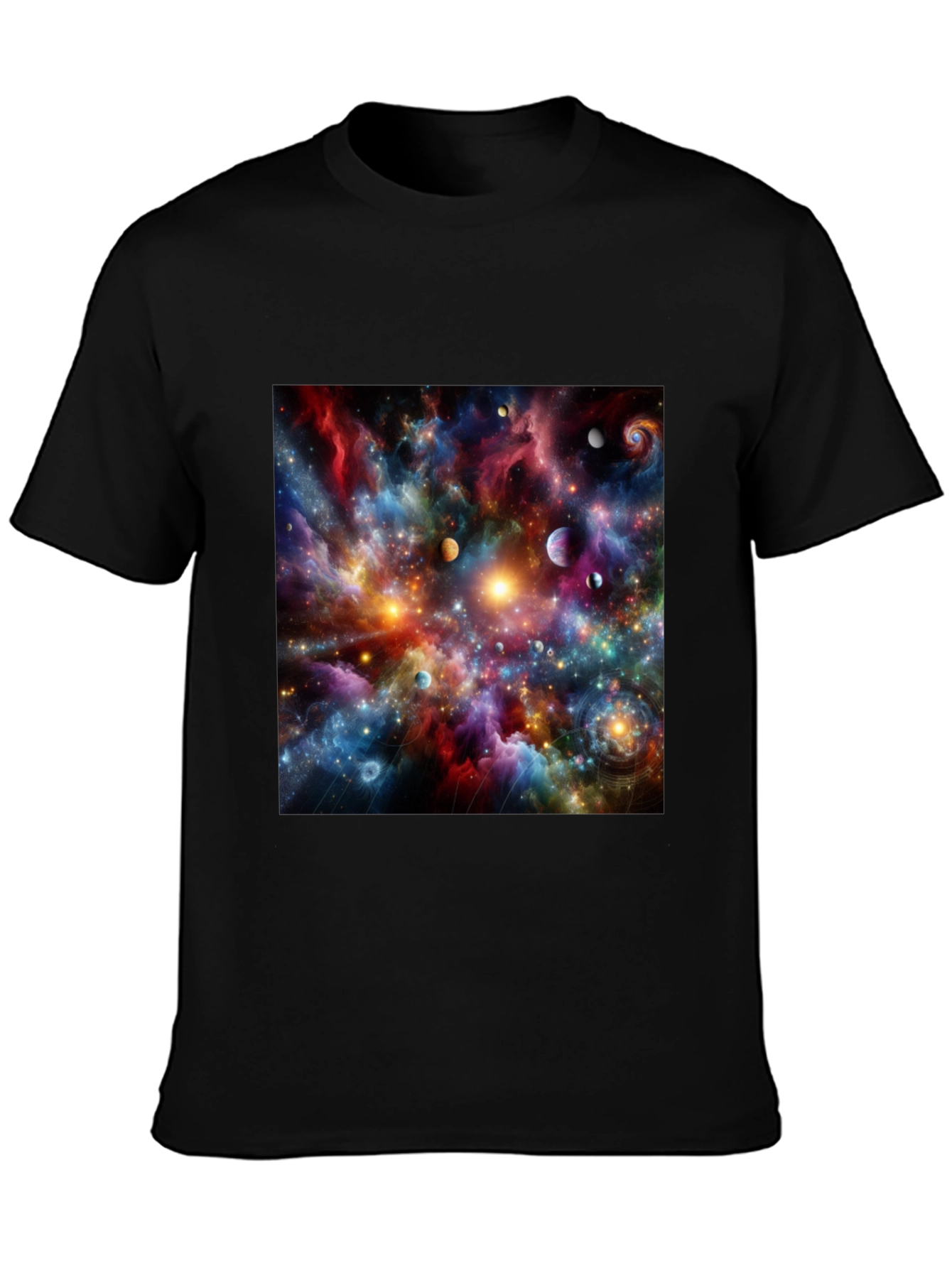 Black Cosmic Nebula Graphic T-Shirt view 3