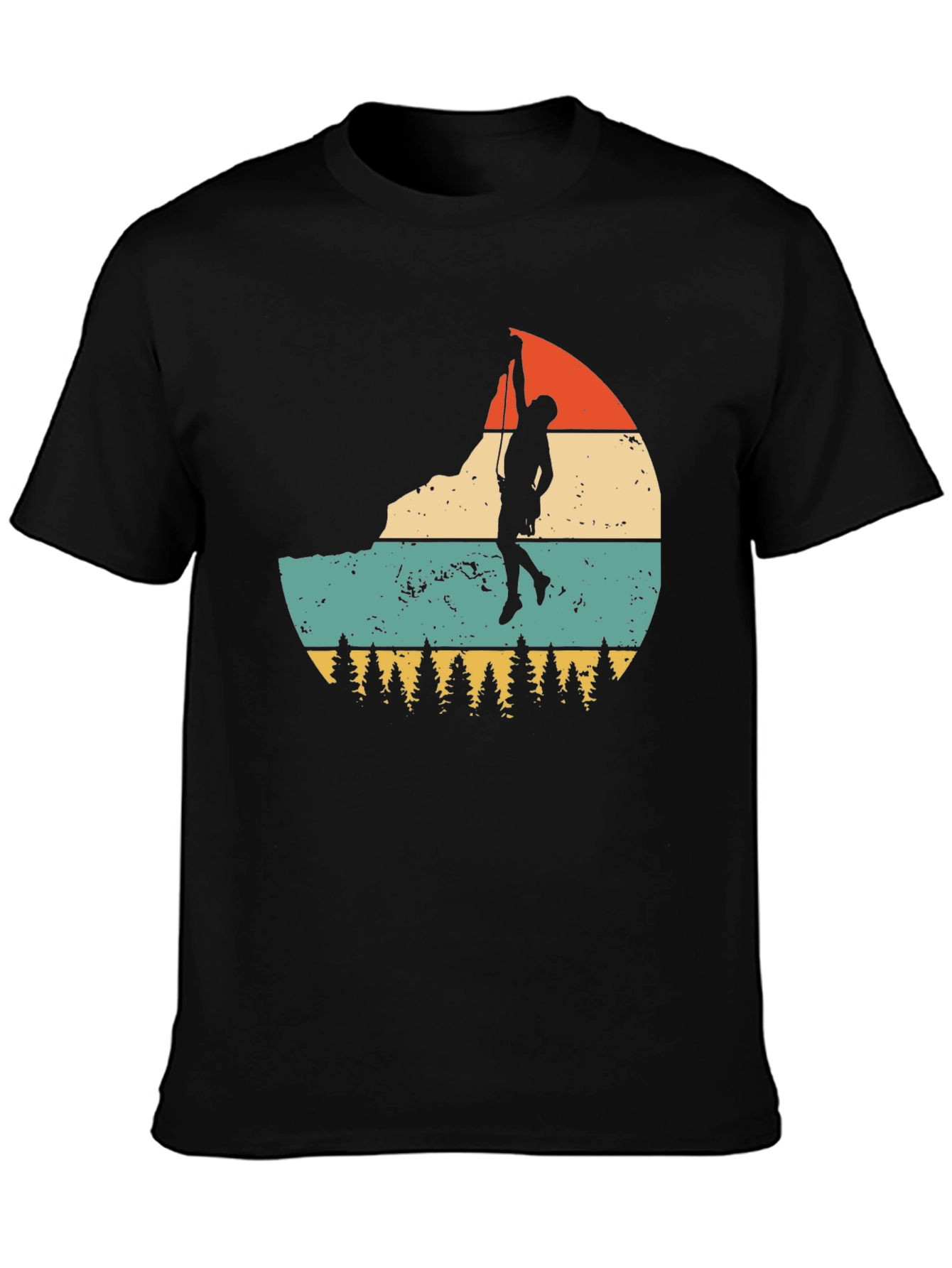 Black Vintage Rock Climber T-Shirt view 3
