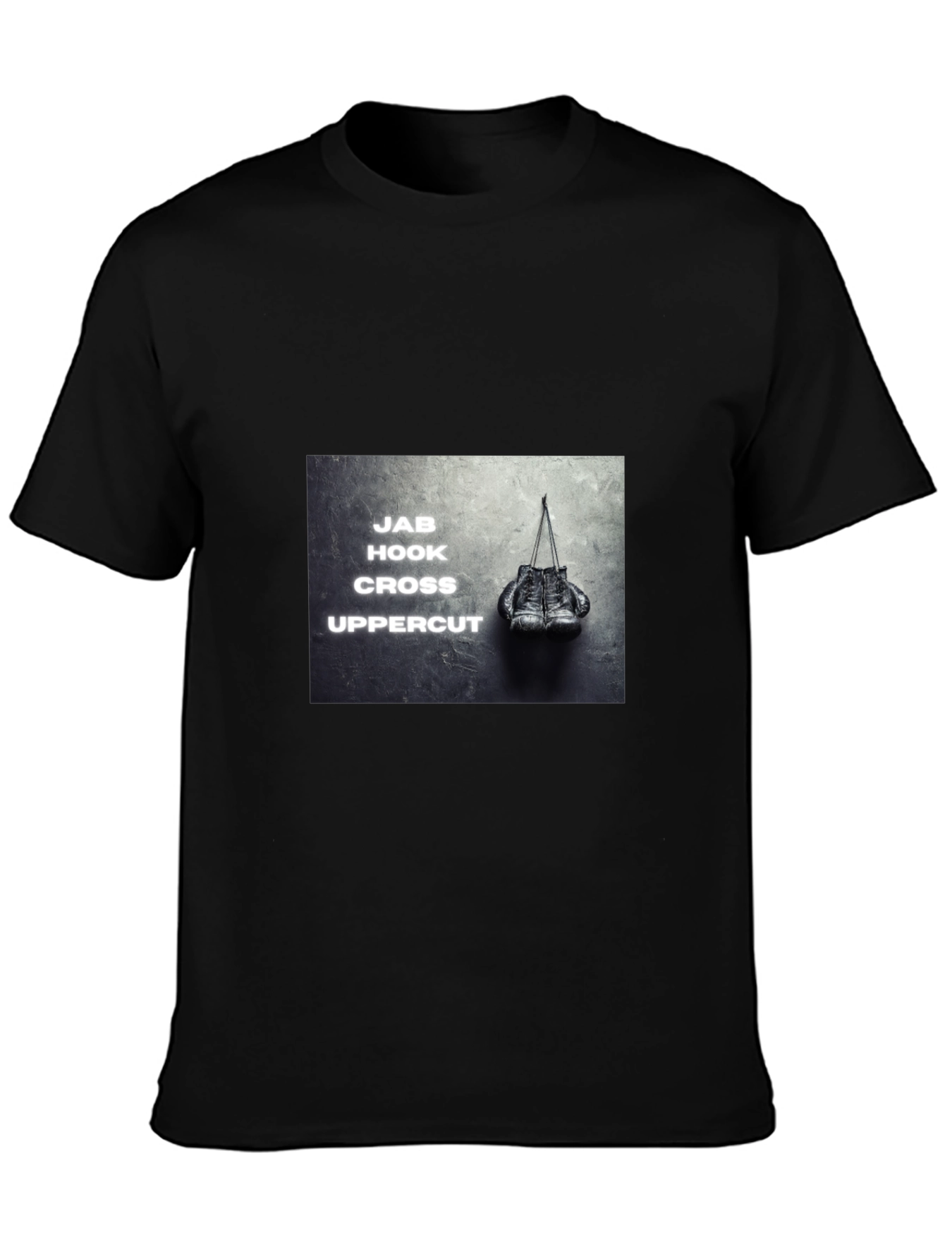 Black Boxing Moves Graphic Black T-Shirt view 3