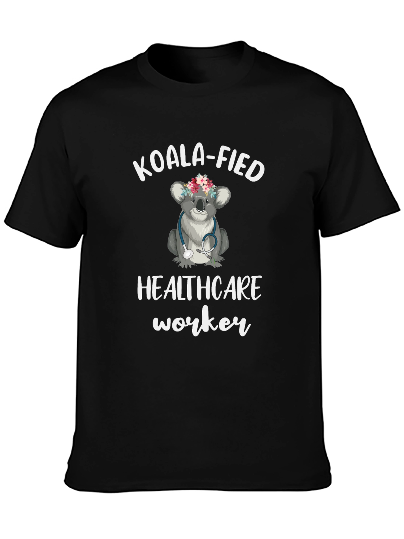 Black Koala-fied Healthcare Worker T-Shirt view 3