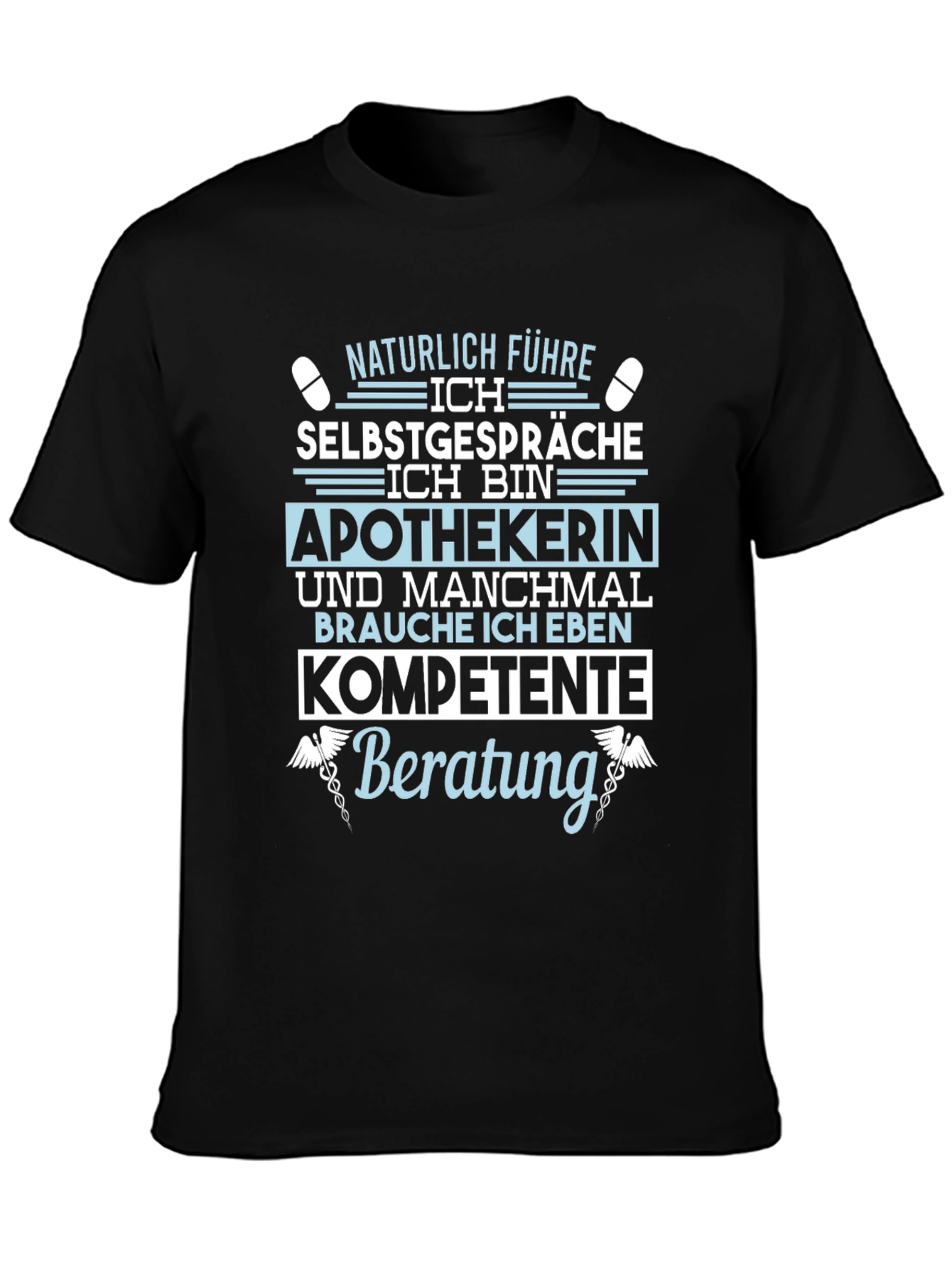 Black Apothekerin T-Shirt - Pharmacist Design view 3