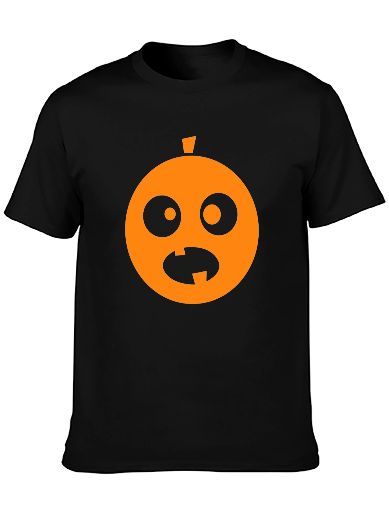 Black Funny Halloween Pumpkin Face Black T-Shirt view 3