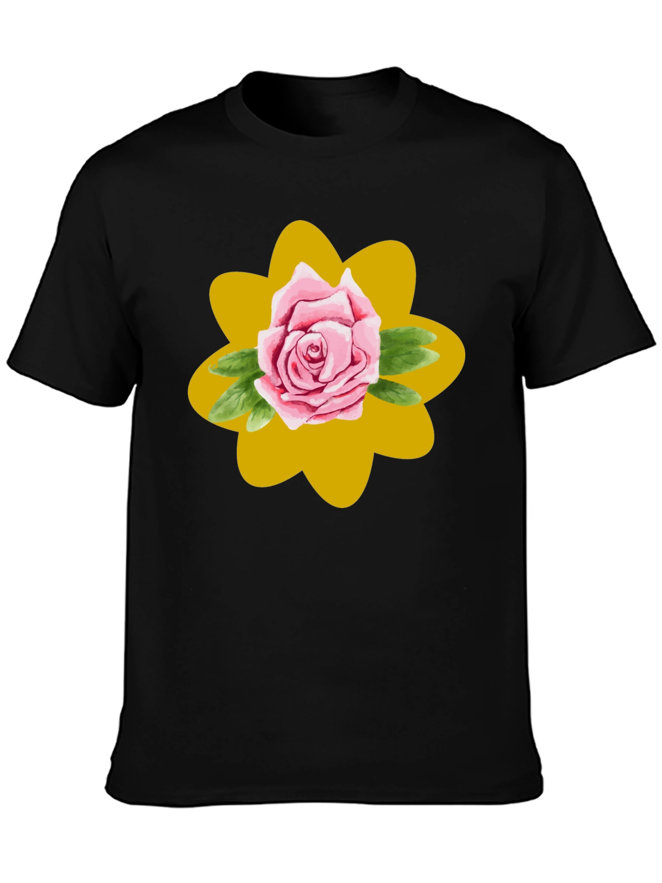 Black Rose Graphic T-Shirt - Stylish Floral Design view 3