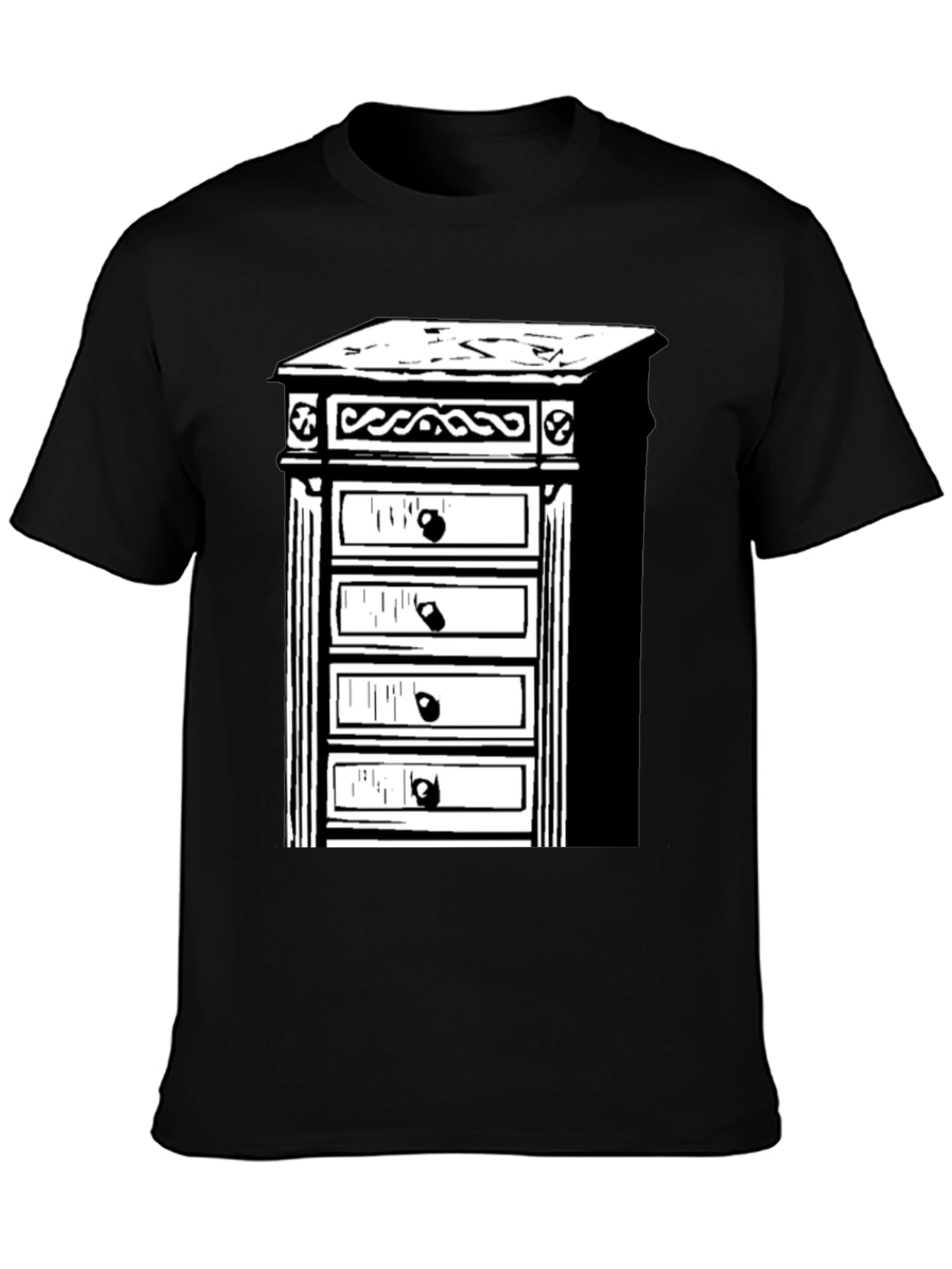 Black Retro Dresser T-Shirt - Stylish & Unique view 3