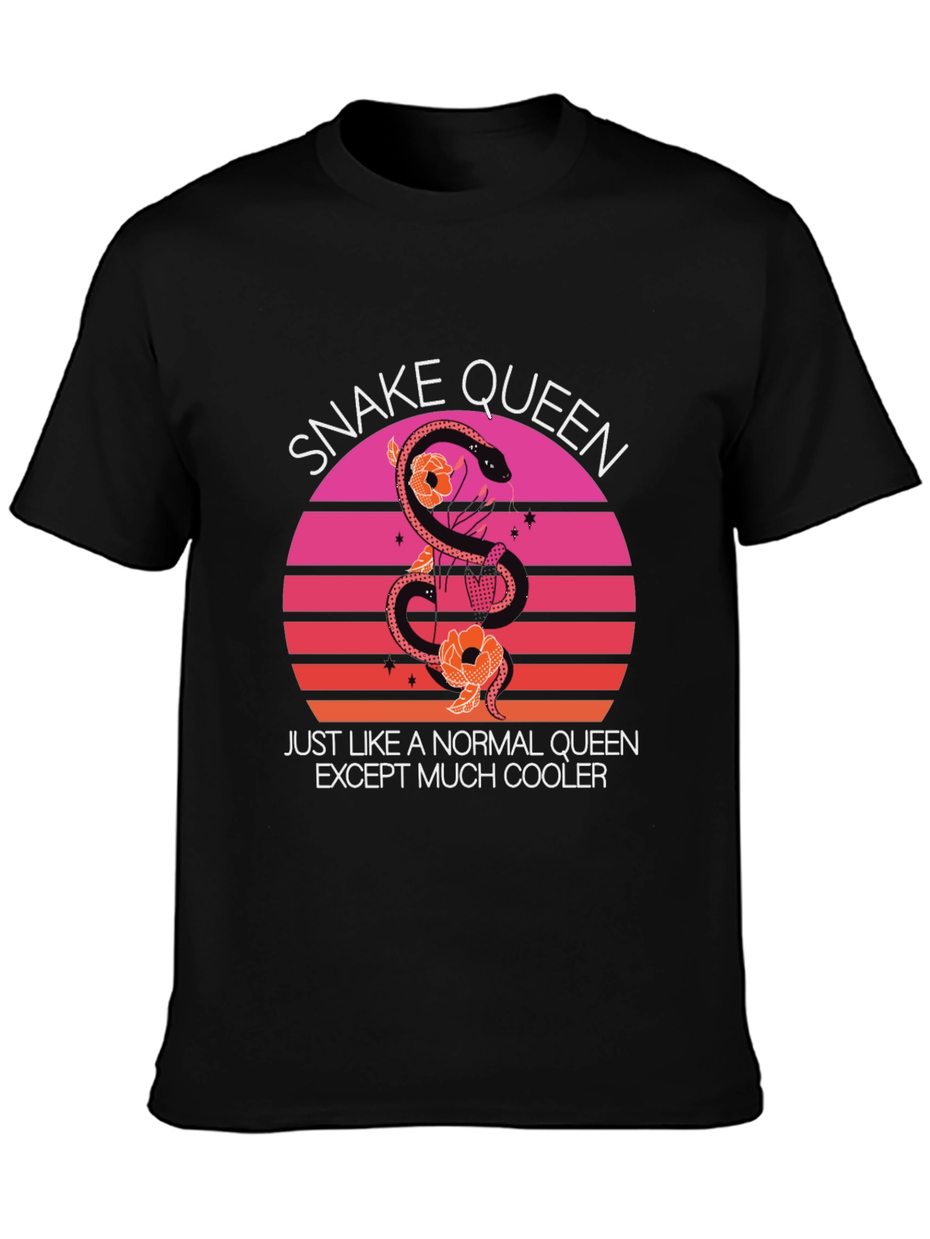 Black Snake Queen T-Shirt Cool Graphic Tee view 3