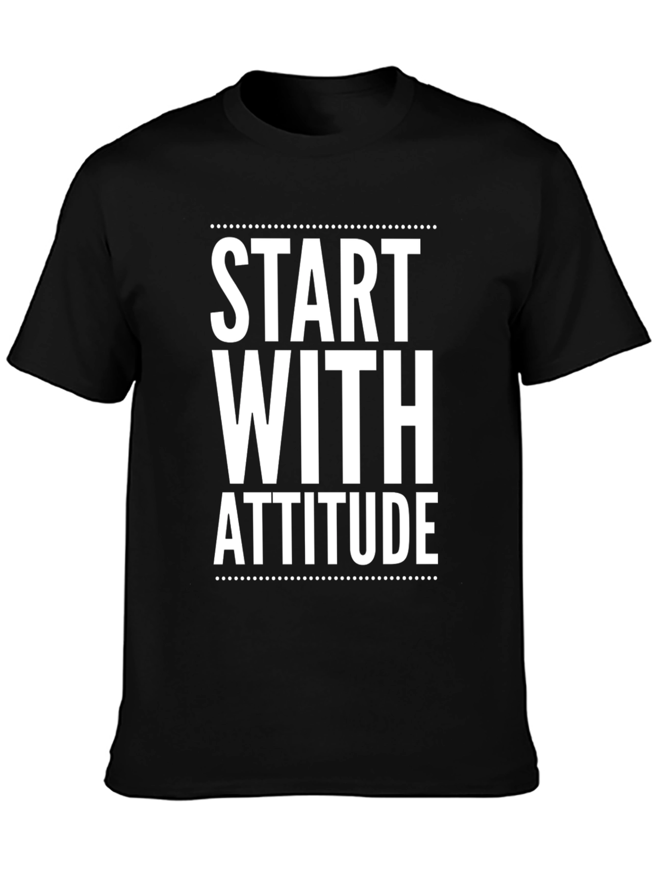 Black Start With Attitude Graphic Tee - Black view 3