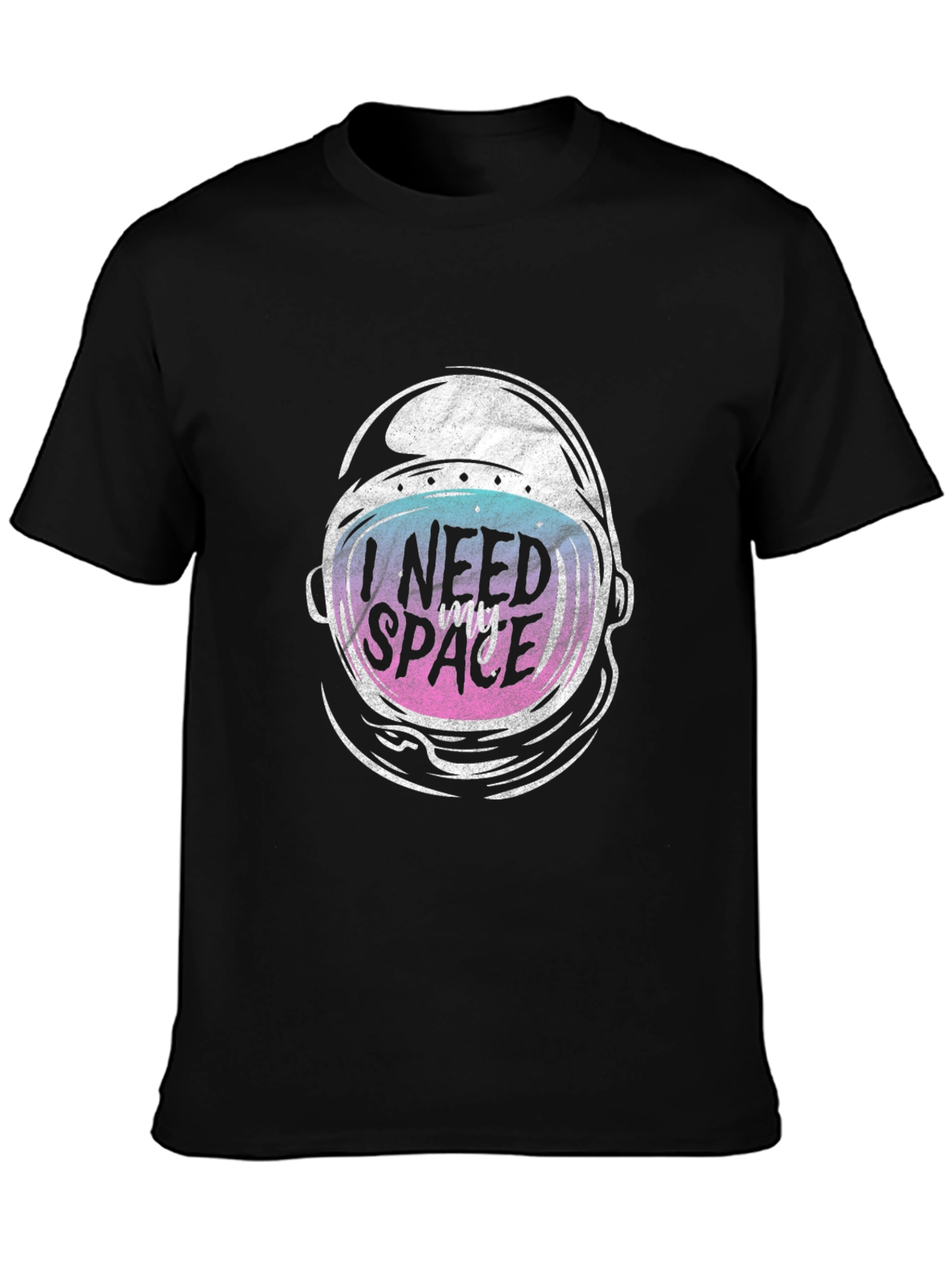 Black I Need My Space Black T-Shirt view 3