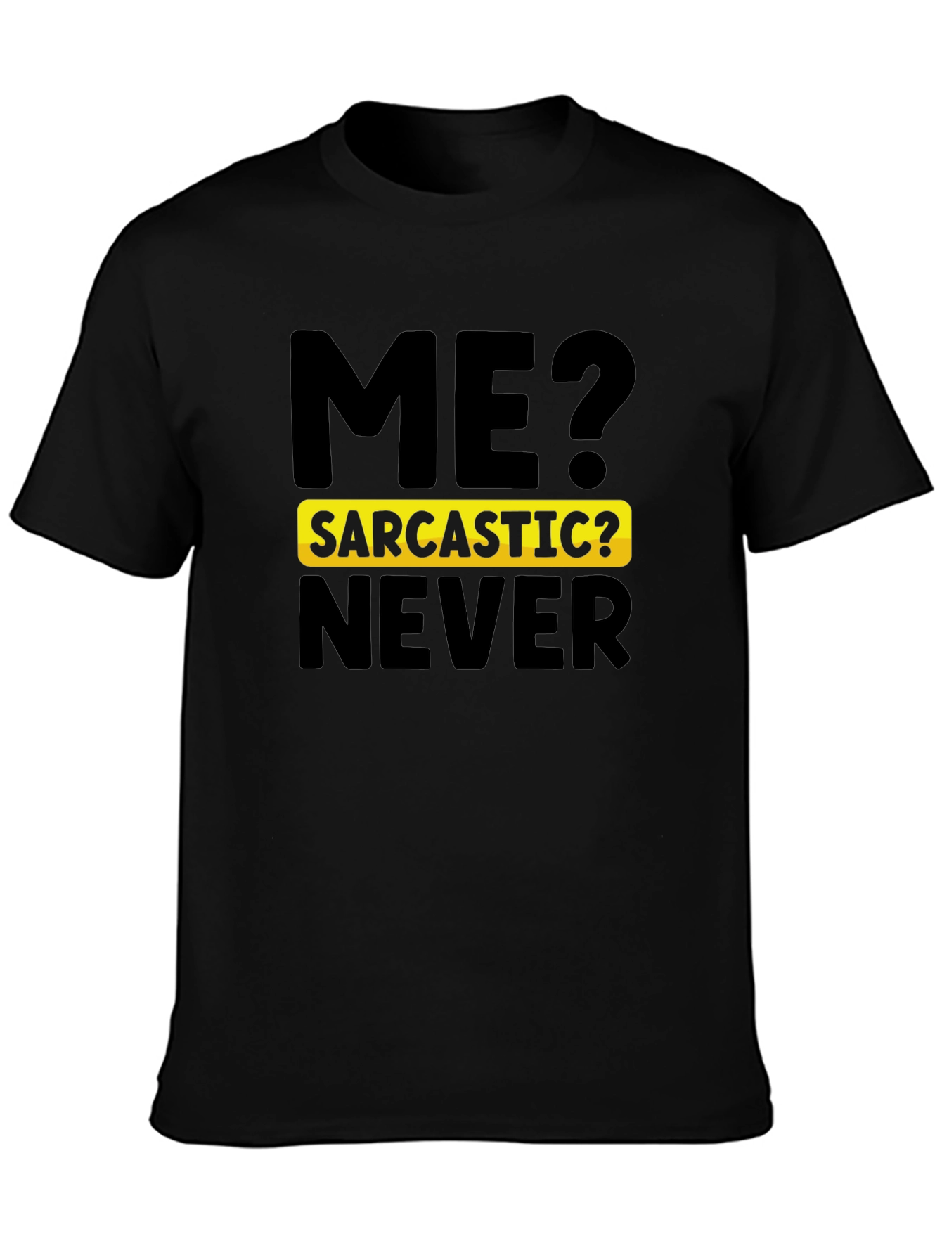 Black Sarcastic Never Men's Graphic T-Shirt view 3