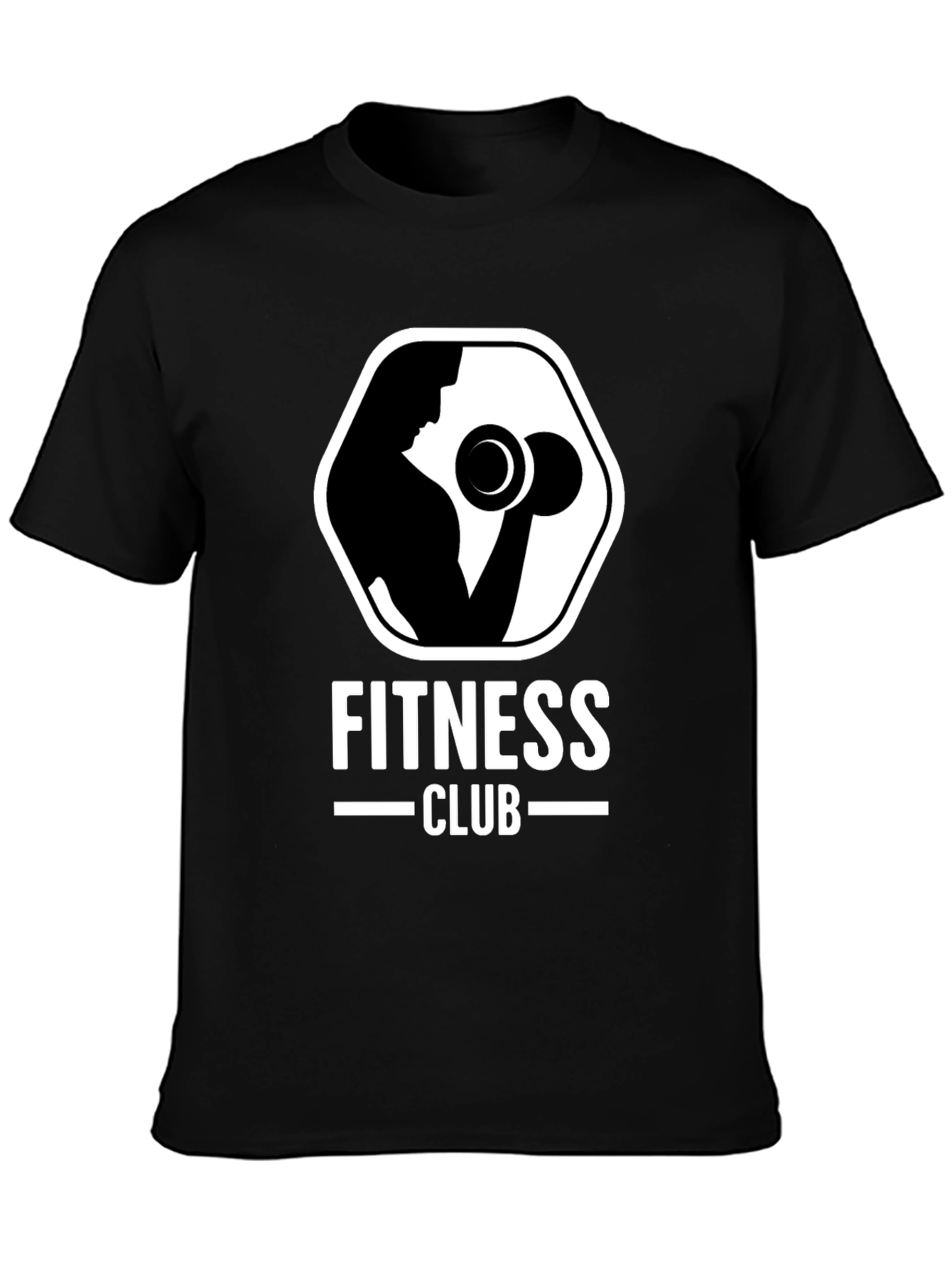 Black Fitness Club Black T-Shirt view 3