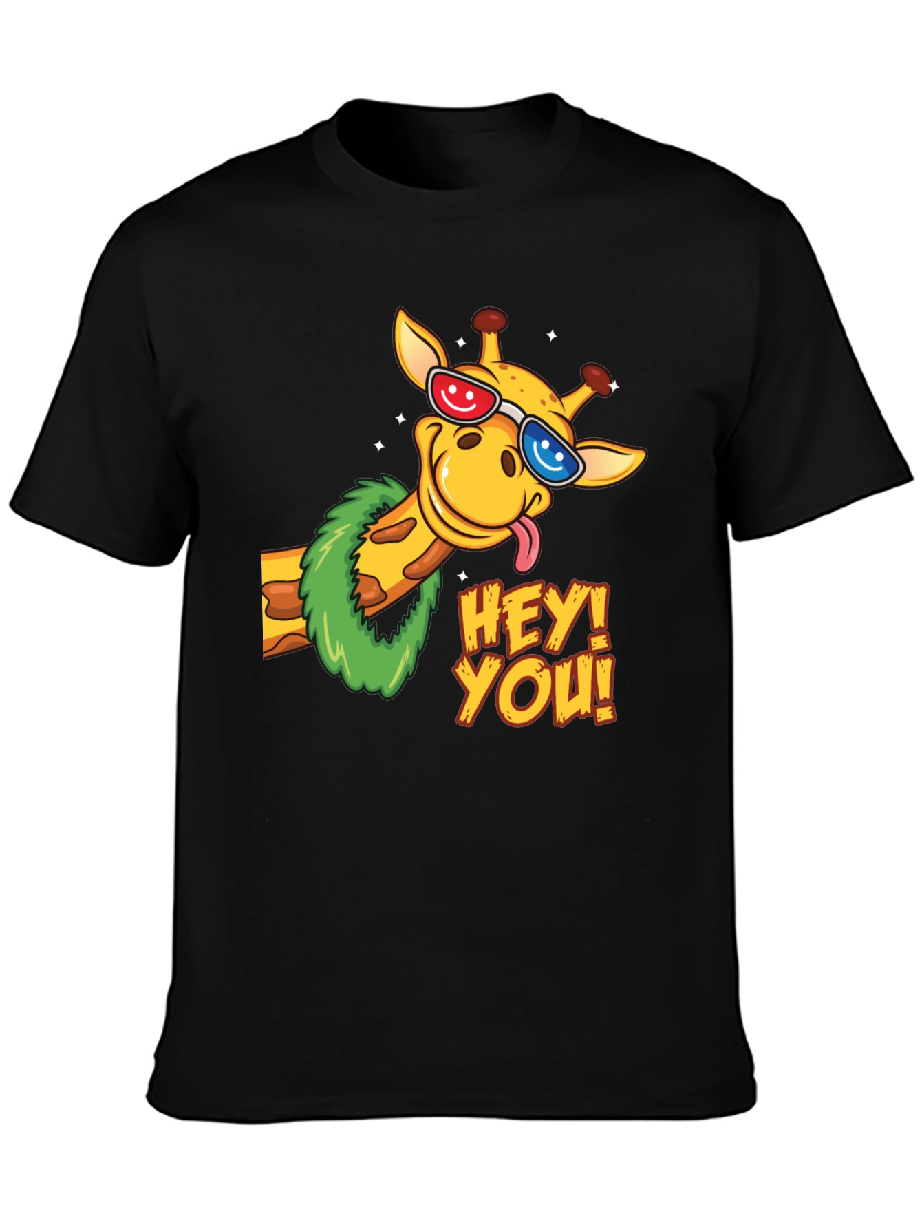 Black Fun Giraffe Graphic Tee - Hey You! view 3