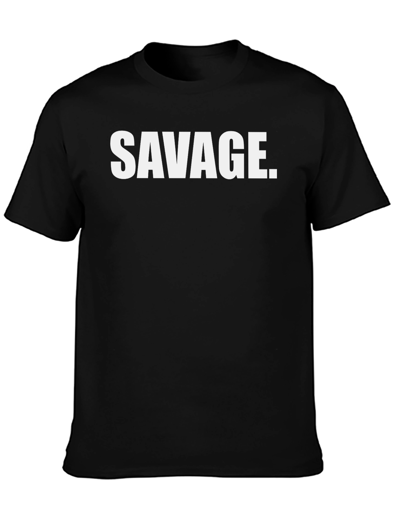 Black Savage Graphic Print Black T-Shirt view 3