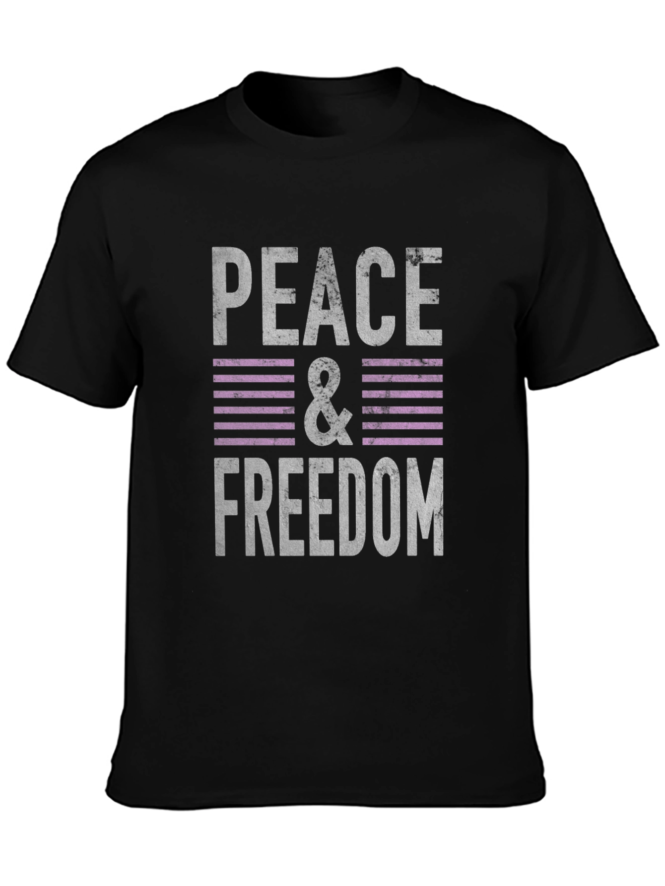 Black Peace & Freedom Graphic T-Shirt - Relaxed Fit view 3