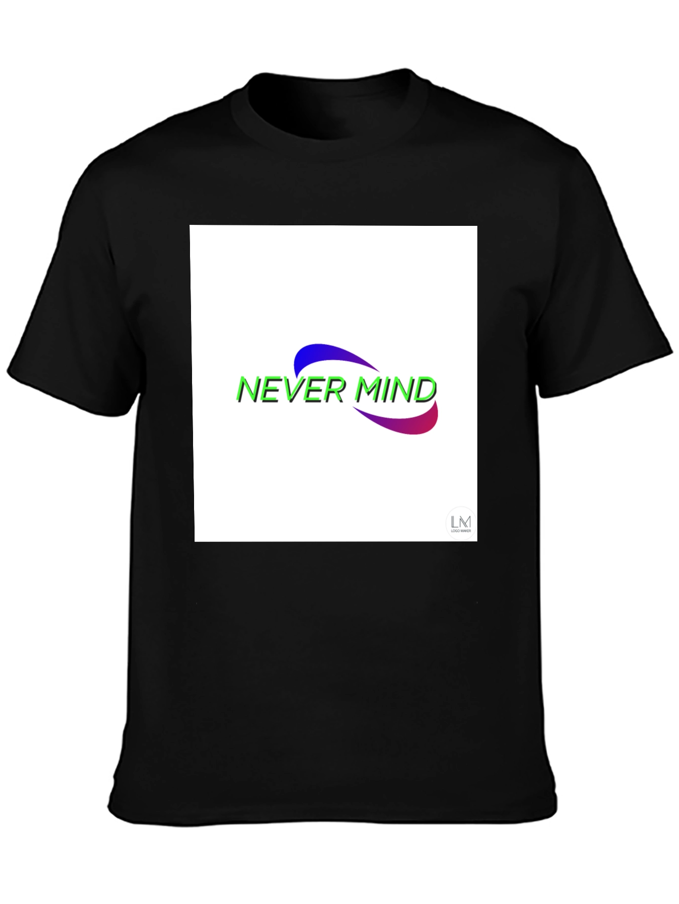 Black Never Mind Graphic Black T-Shirt view 3