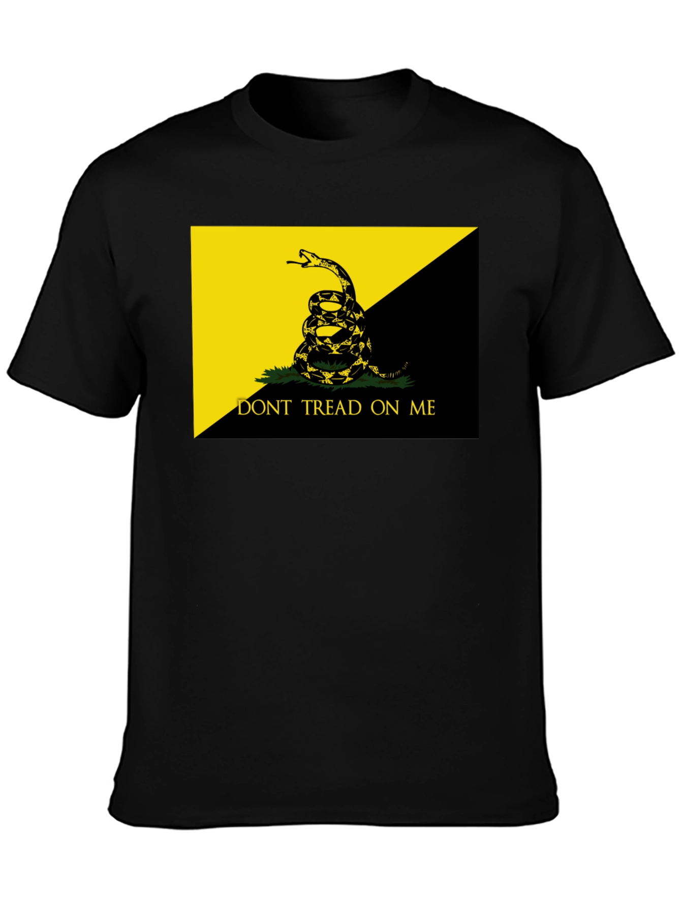 Black Don't Tread On Me Black T-Shirt view 3